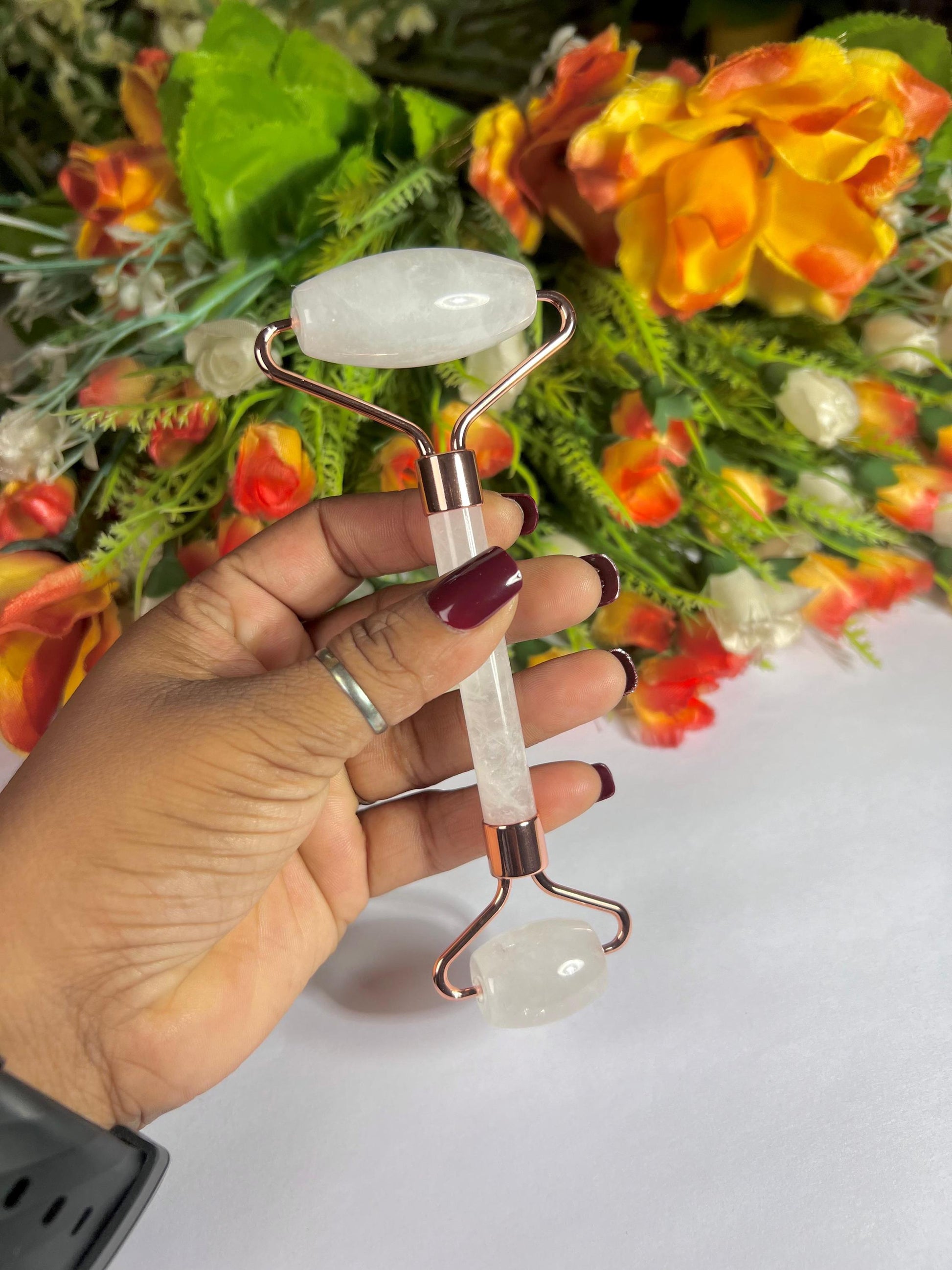 Himalayan Crystal Stone Face Massager Roller AAAA ++++ with Gift Box