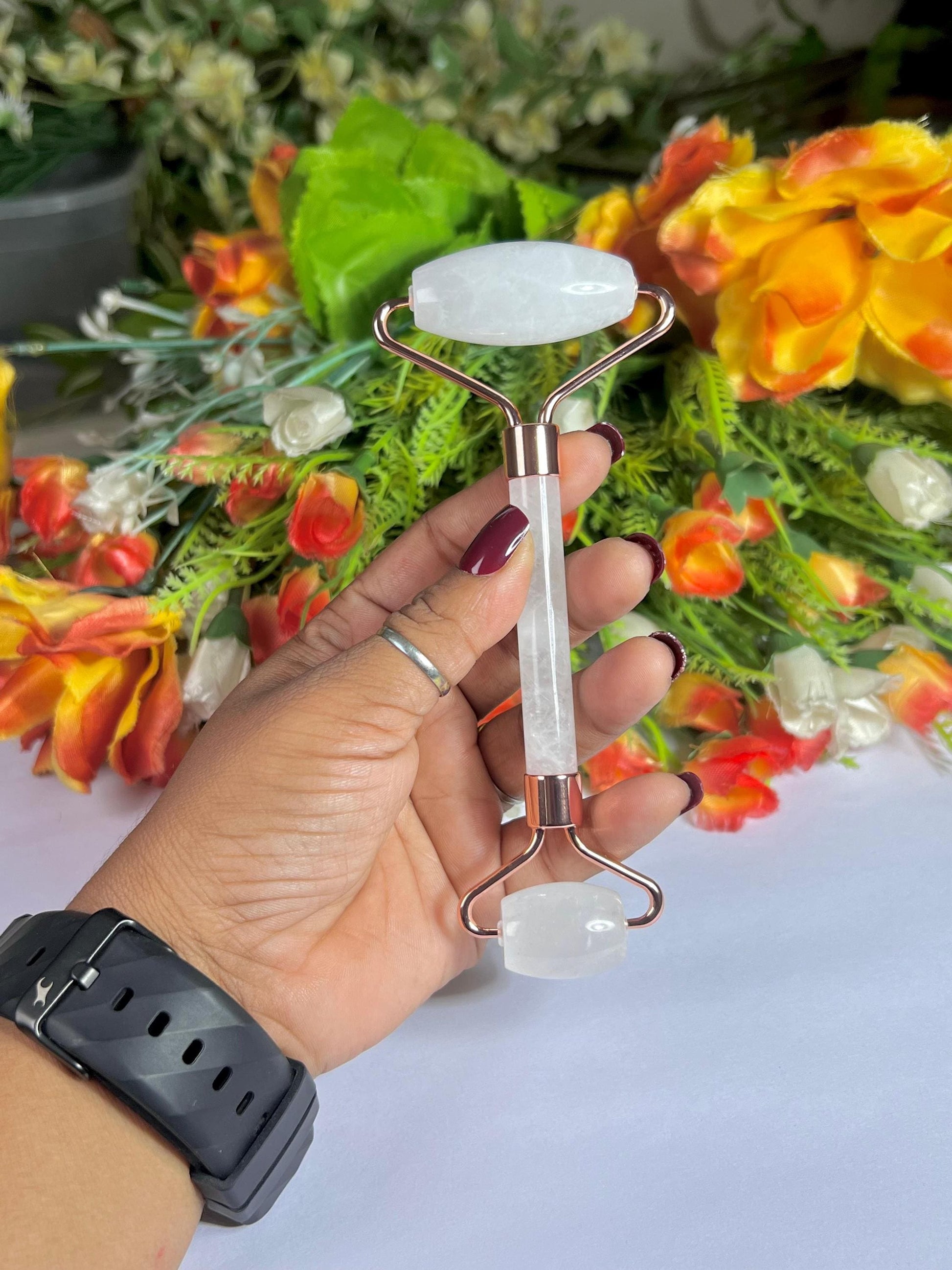 Himalayan Crystal Stone Face Massager Roller AAAA ++++ with Gift Box