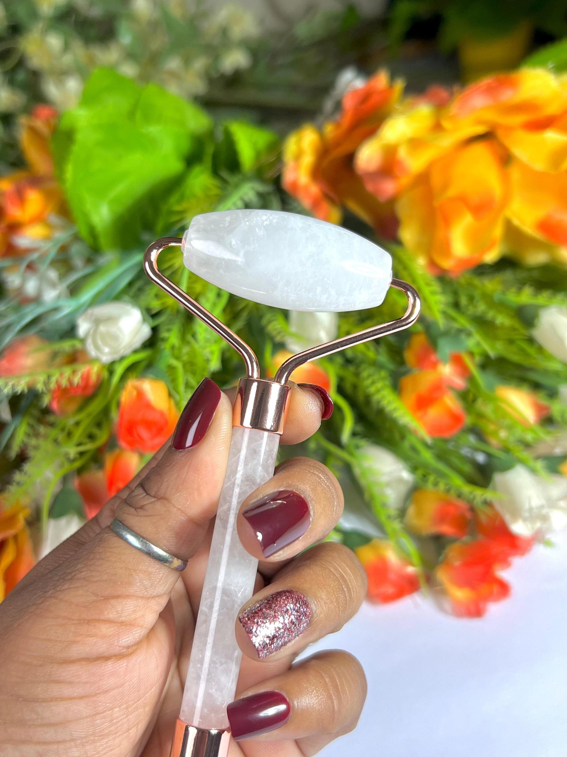 Himalayan Crystal Stone Face Massager Roller AAAA ++++ with Gift Box