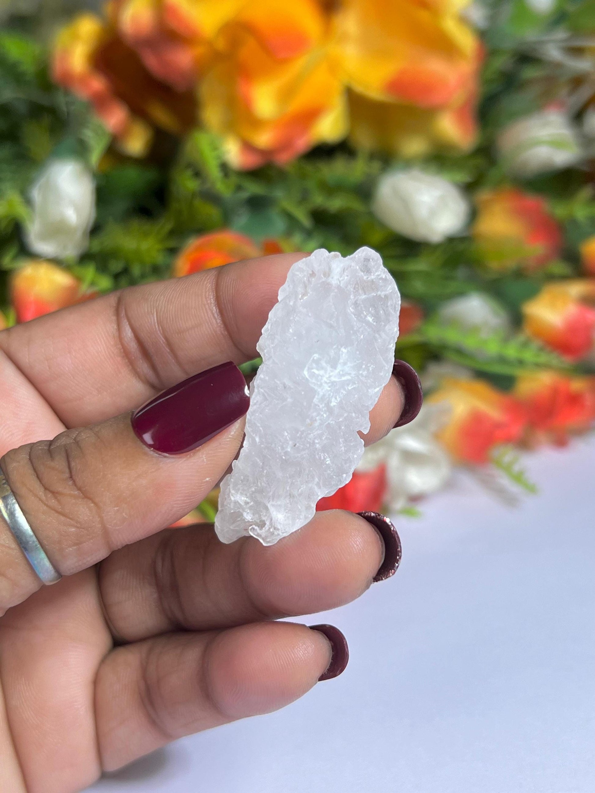 Premium Nirvana Quartz Crystal -Trigonic Quartz - Ice Quartz - Himalayan Quartz-Natural Rough Stone 16 Gram