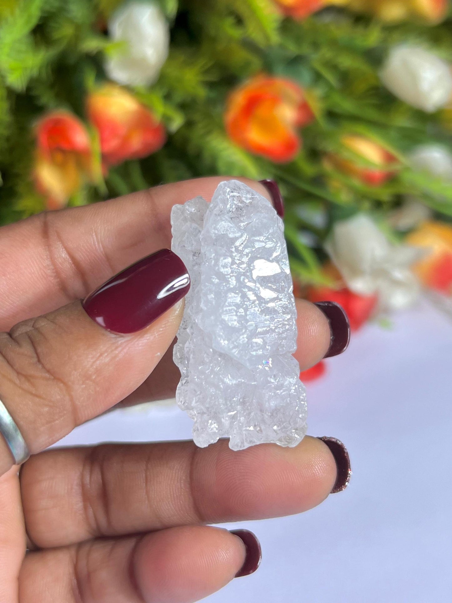 Premium Nirvana Quartz Crystal -Trigonic Quartz - Ice Quartz - Himalayan Quartz-Natural Rough Stone 25 Gram