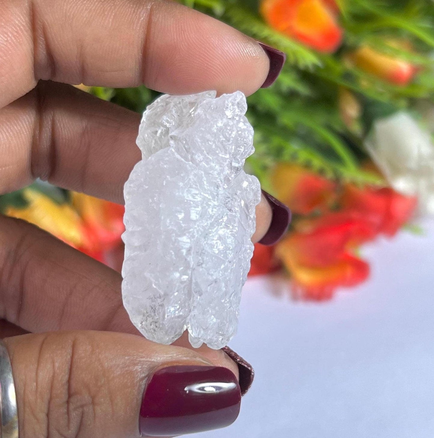 Premium Nirvana Quartz Crystal -Trigonic Quartz - Ice Quartz - Himalayan Quartz-Natural Rough Stone 25 Gram