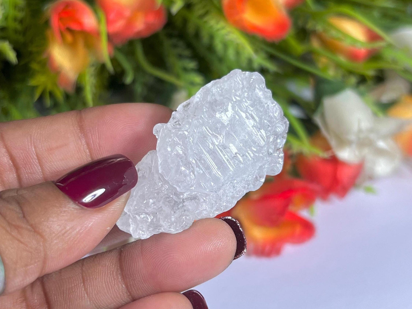 Premium Nirvana Quartz Crystal -Trigonic Quartz - Ice Quartz - Himalayan Quartz-Natural Rough Stone 25 Gram
