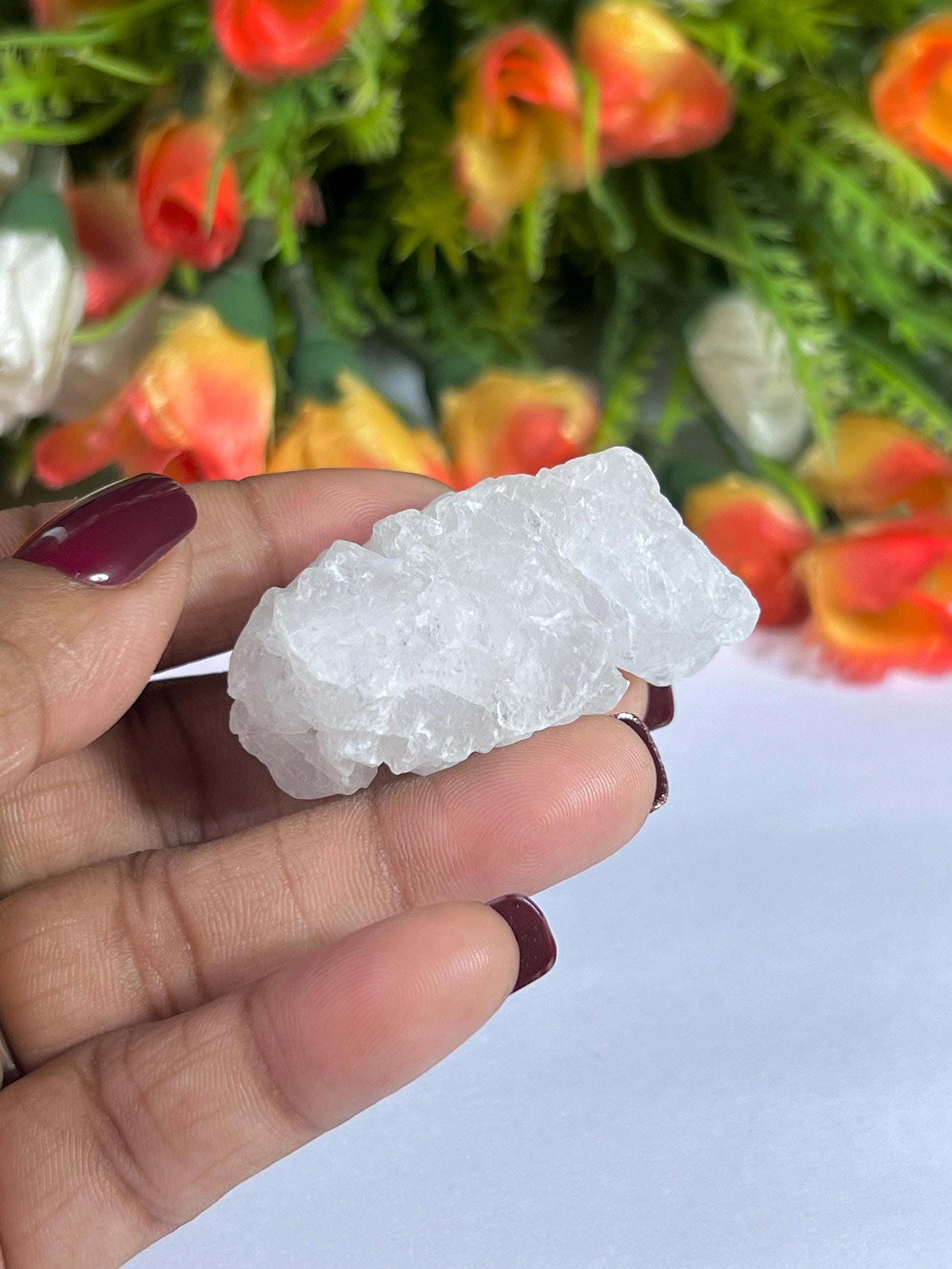 Premium Nirvana Quartz Crystal -Trigonic Quartz - Ice Quartz - Himalayan Quartz-Natural Rough Stone 32 Gram