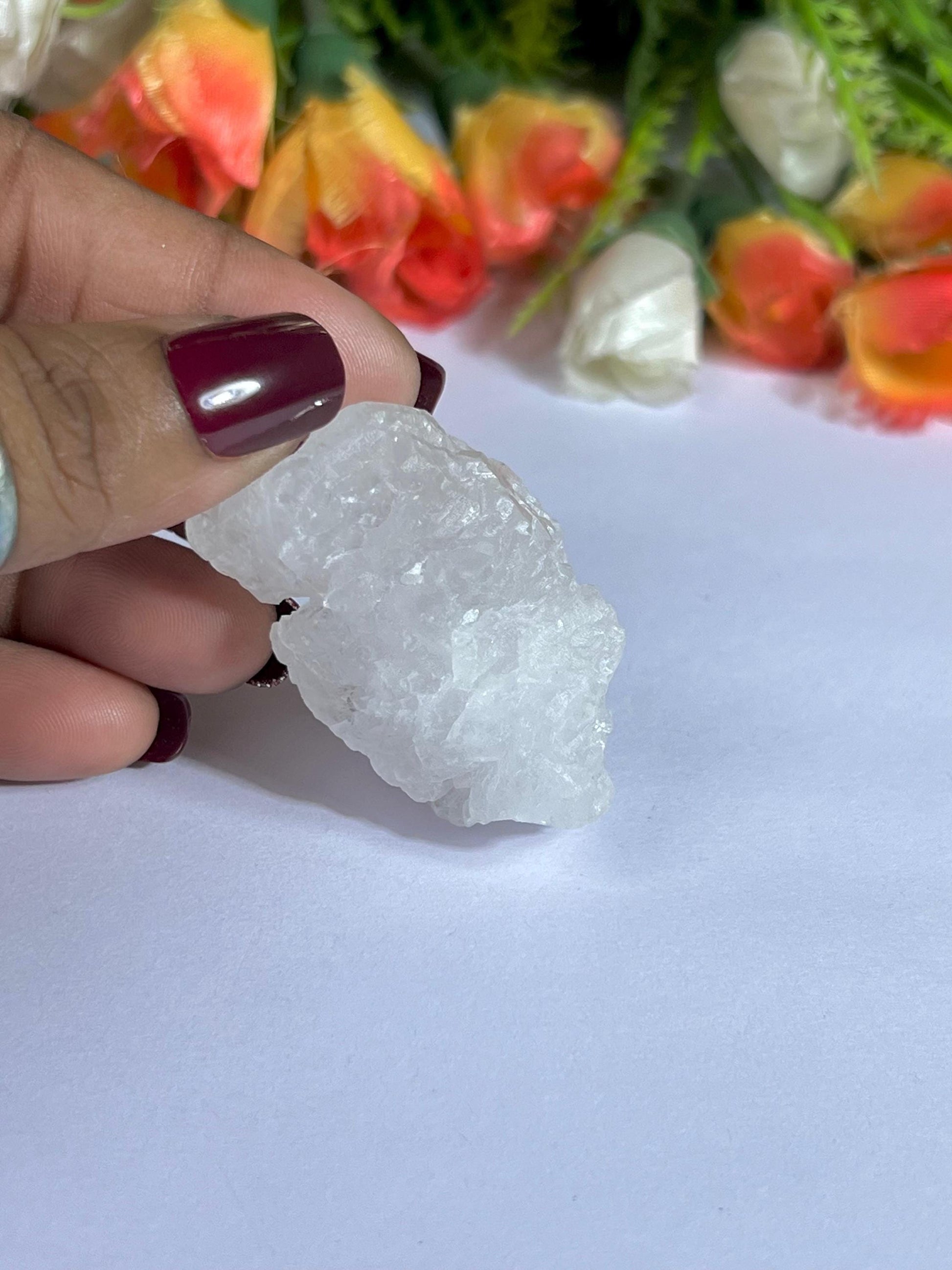 Premium Nirvana Quartz Crystal -Trigonic Quartz - Ice Quartz - Himalayan Quartz-Natural Rough Stone 32 Gram