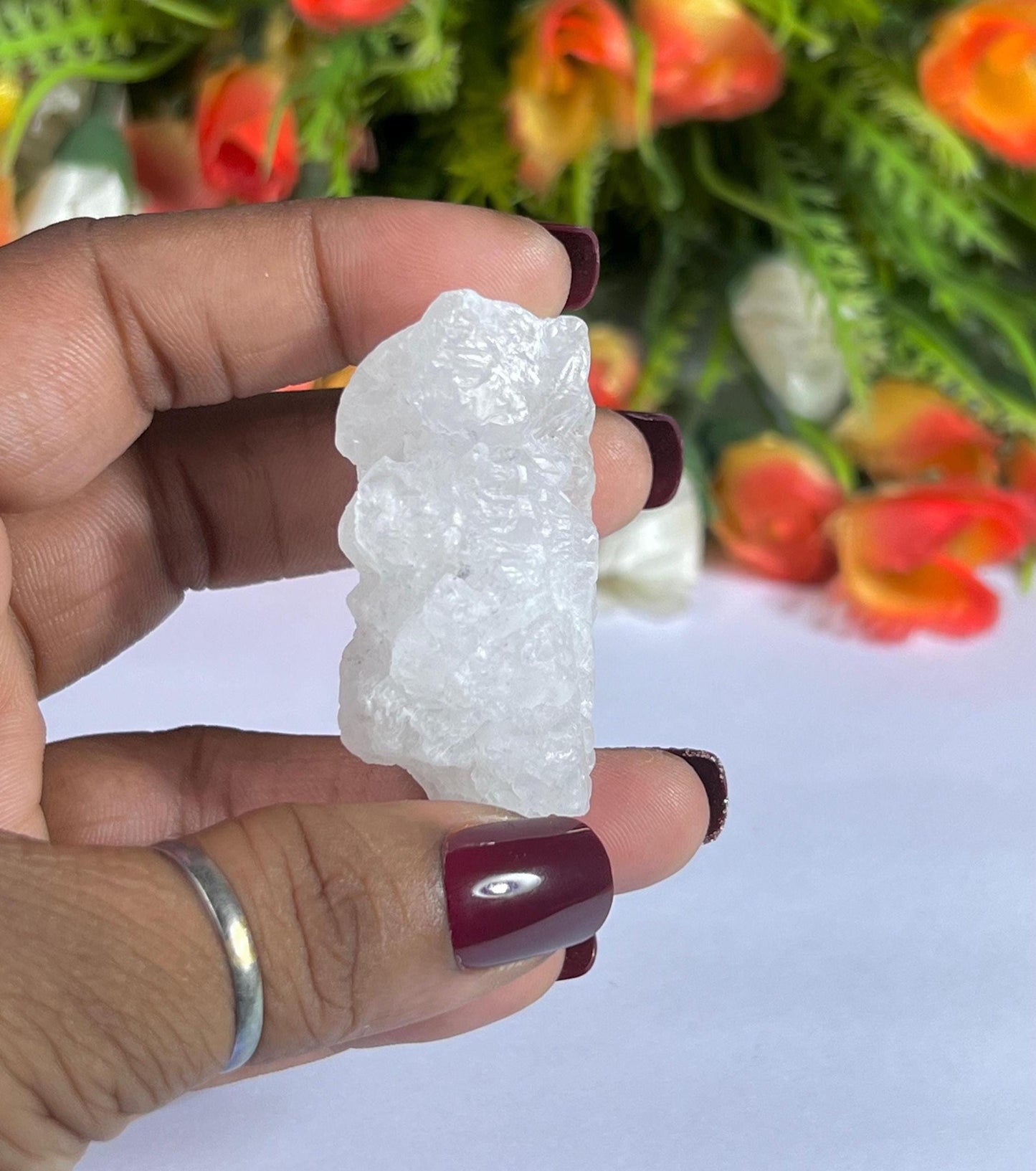 Premium Nirvana Quartz Crystal -Trigonic Quartz - Ice Quartz - Himalayan Quartz-Natural Rough Stone 32 Gram