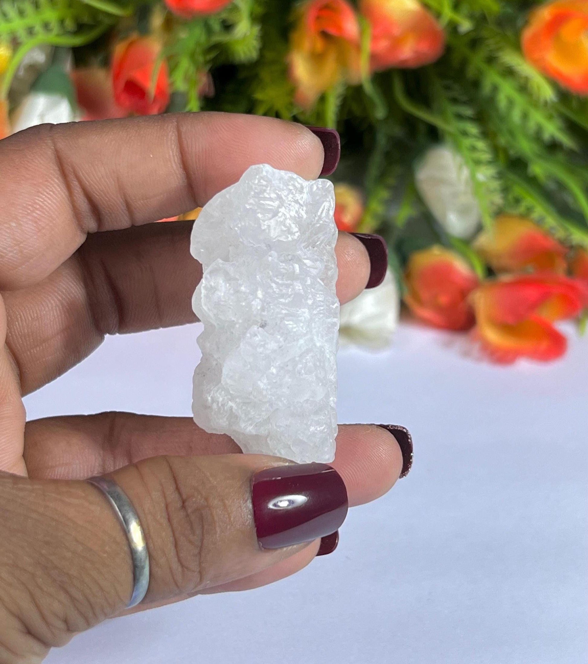 Premium Nirvana Quartz Crystal -Trigonic Quartz - Ice Quartz - Himalayan Quartz-Natural Rough Stone 32 Gram
