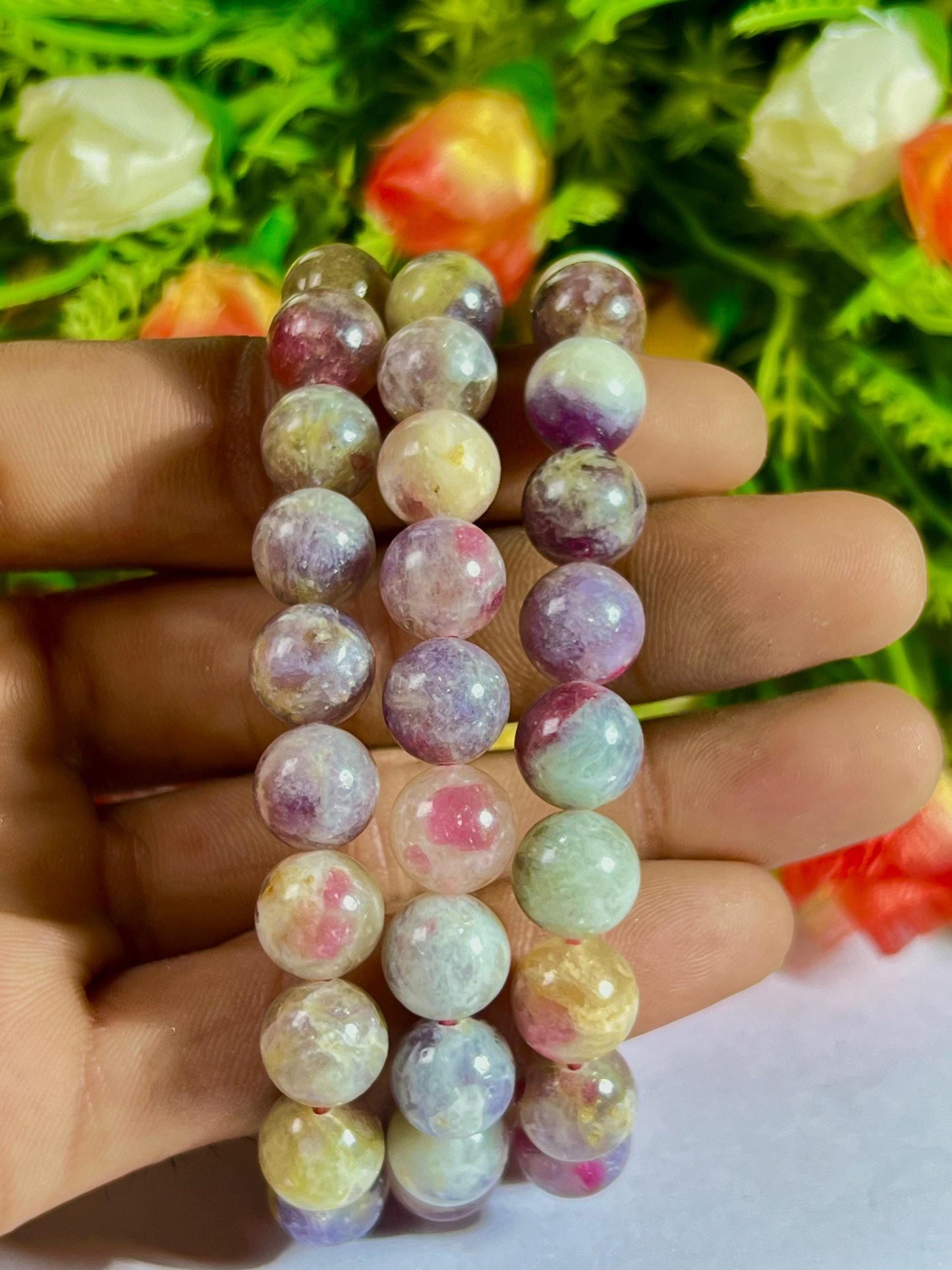 10 MM Unicorn Stone Bracelet l Stretchable Bracelet l Unisex Bracelet