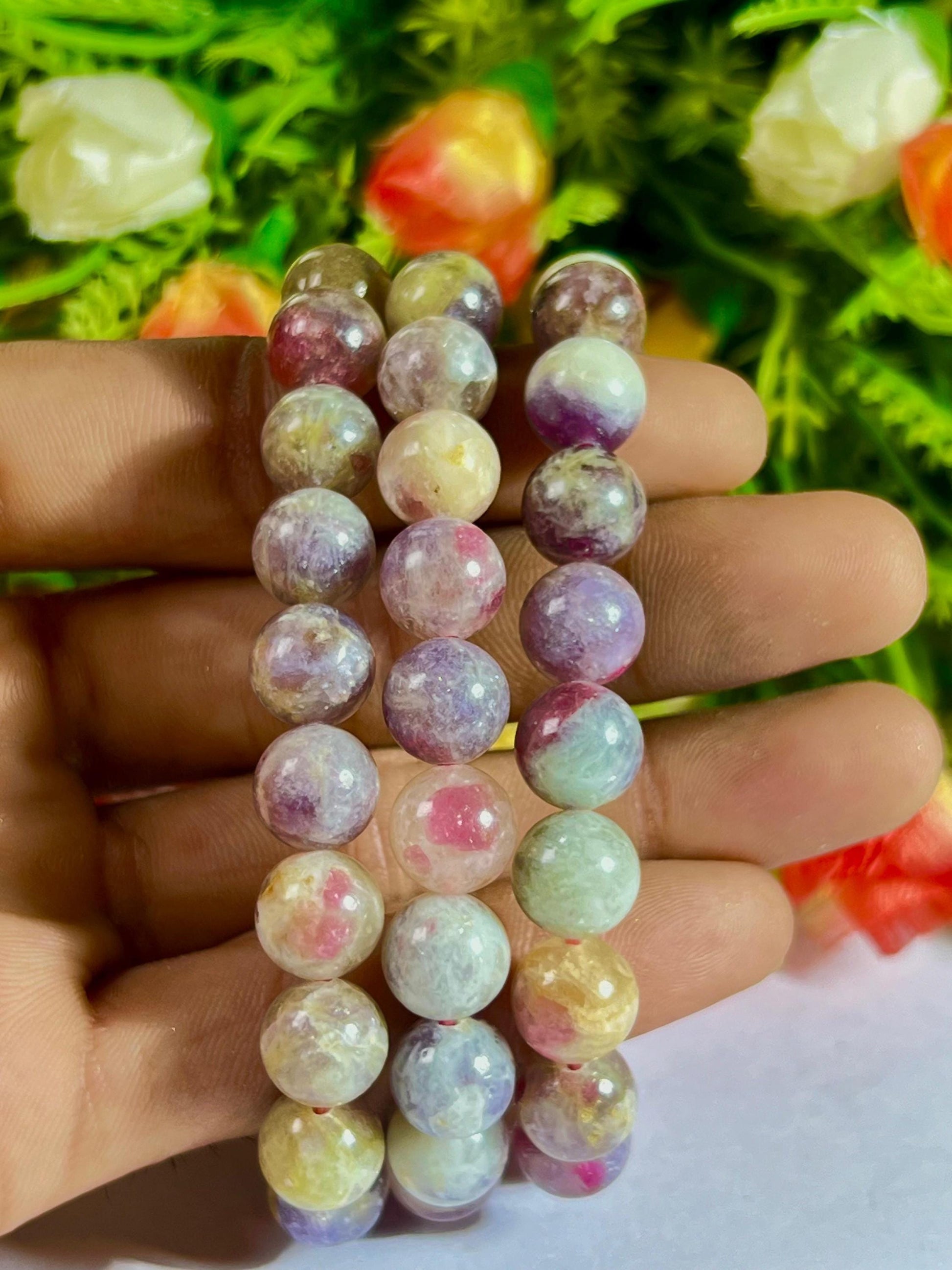 10 MM Unicorn Stone Bracelet l Stretchable Bracelet l Unisex Bracelet