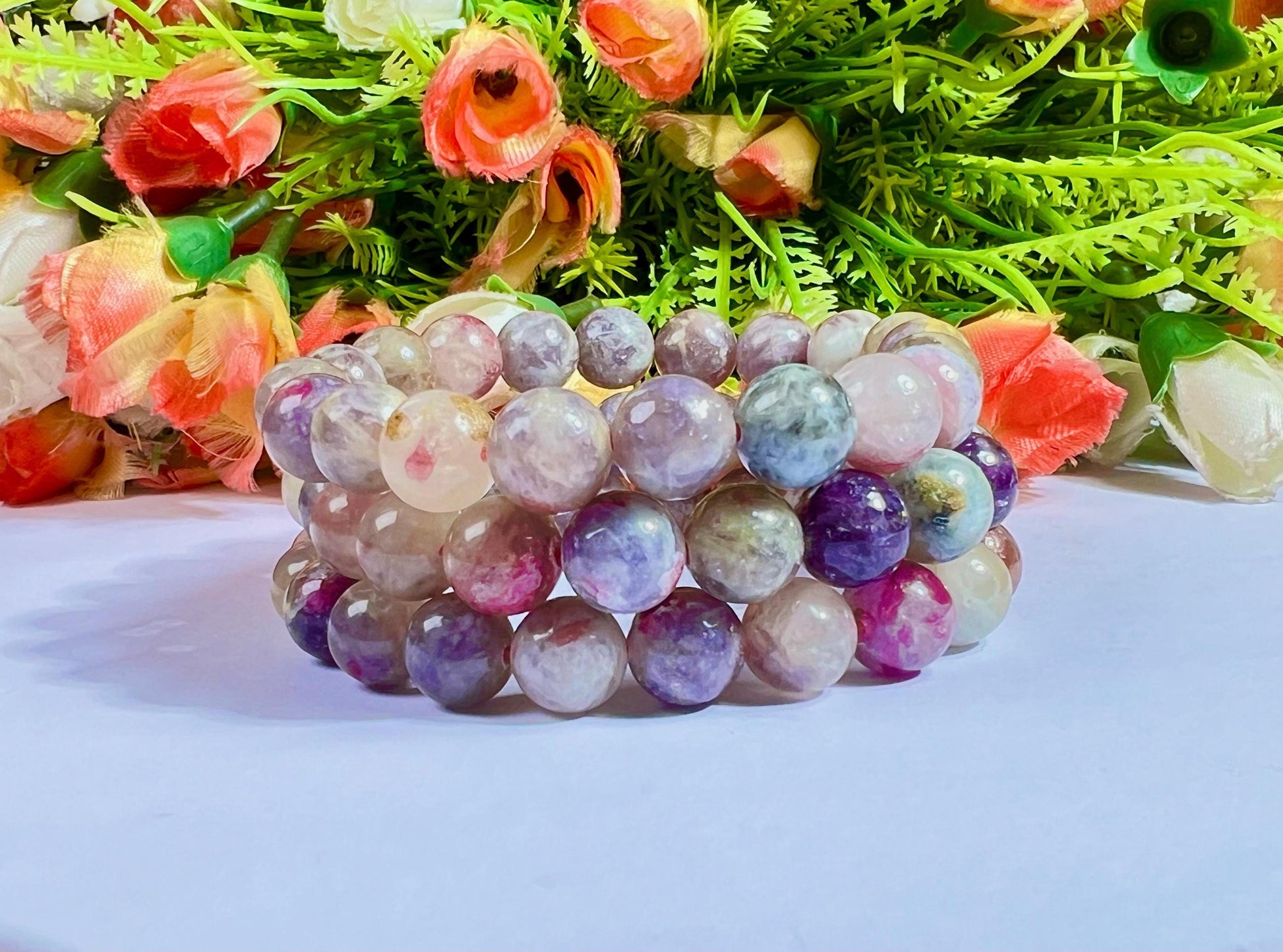 10 MM Unicorn Stone Bracelet l Stretchable Bracelet l Unisex Bracelet