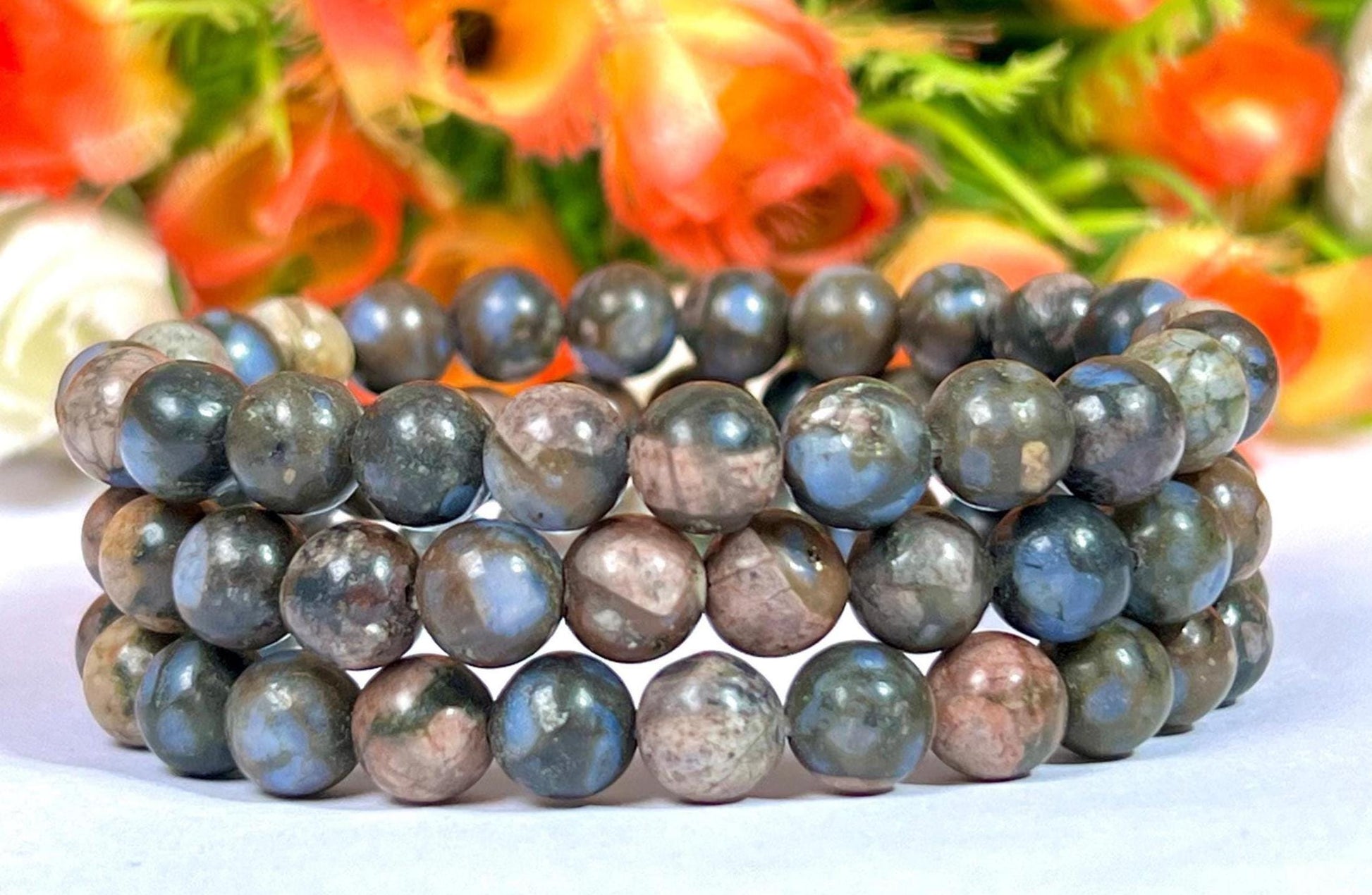 Blue Liberite Stone / Que Sera Stone Bracelet l Stretchable Bracelet l Unisex Bracelet l 8 MM Bracelet