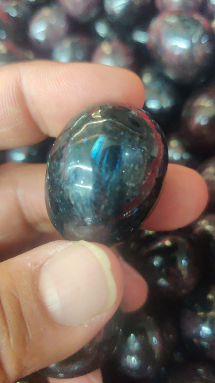 Nuummite With Garnet & Arfvedsonite Tumbled Stone - Spiritual-Healing Crystals in pack sizes of 1,3,5, and 10 Pieces Quality AAAAA +++++