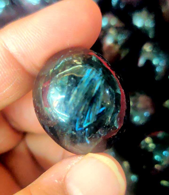 Nuummite With Garnet & Arfvedsonite Tumbled Stone - Spiritual-Healing Crystals in pack sizes of 1,3,5, and 10 Pieces Quality AAAAA +++++