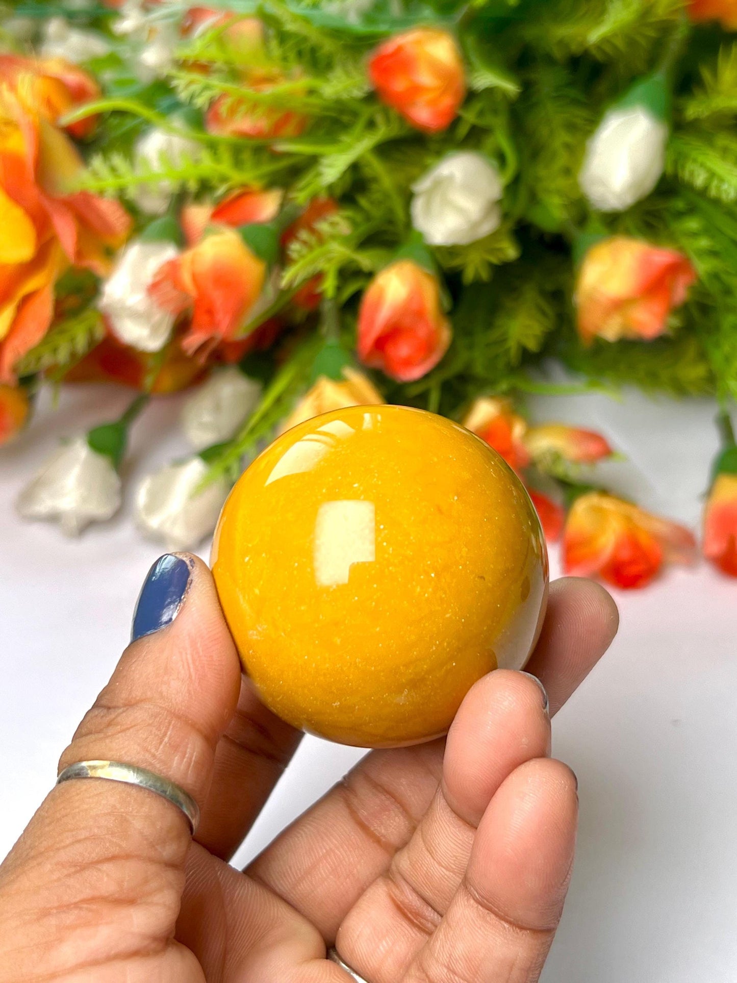 Yellow Jasper Stone Sphere 45 MM Crystal Ball Orb Pocket Stone Meditation Space Crystal Grid With wooden Stand