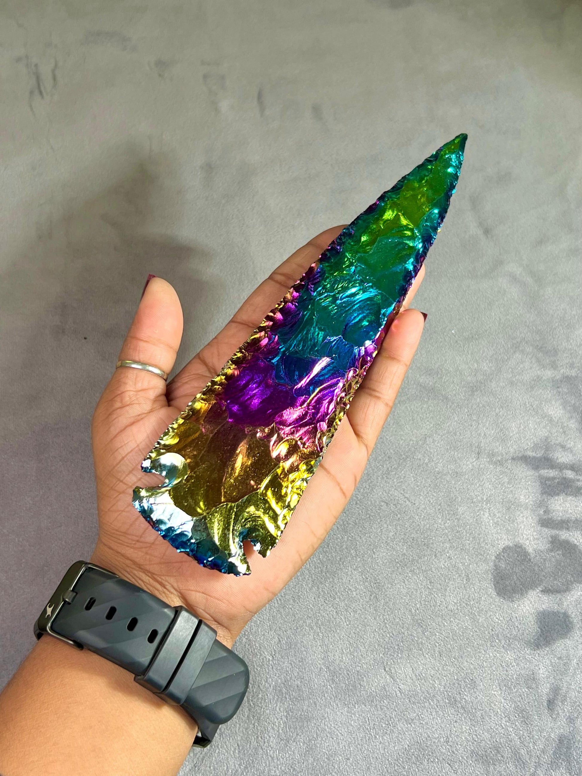 Titanium Aura Quartz Stone Crystal Arrowhead Craft Supplies Jewelry Making Natural Arrow Head Crystal 1" to 10"