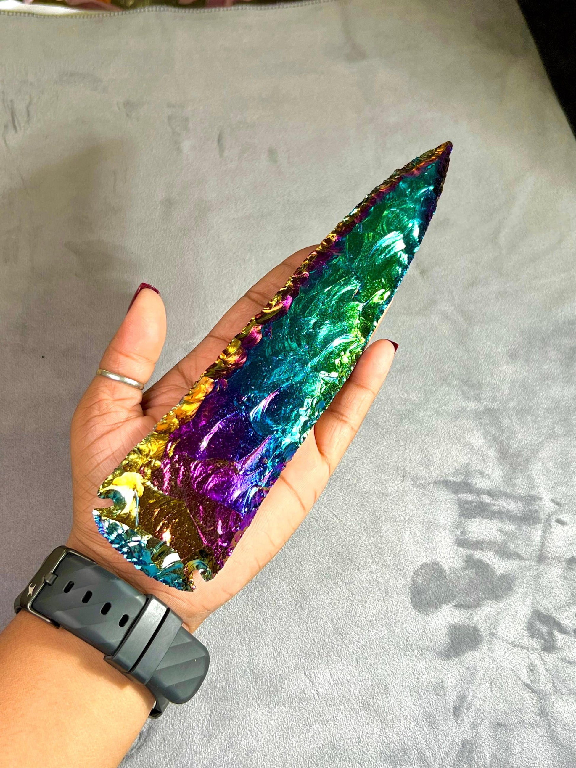 Titanium Aura Quartz Stone Crystal Arrowhead Craft Supplies Jewelry Making Natural Arrow Head Crystal 1" to 10"