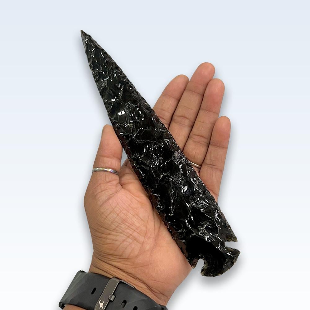 Black Obsidian Stone Crystal Arrowhead Craft Supplies Jewelry Making Natural Arrow Head Crystal 1" to 10"