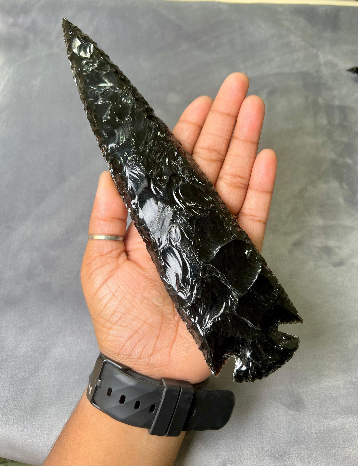 Black Obsidian Stone Crystal Arrowhead Craft Supplies Jewelry Making Natural Arrow Head Crystal 1" to 10"