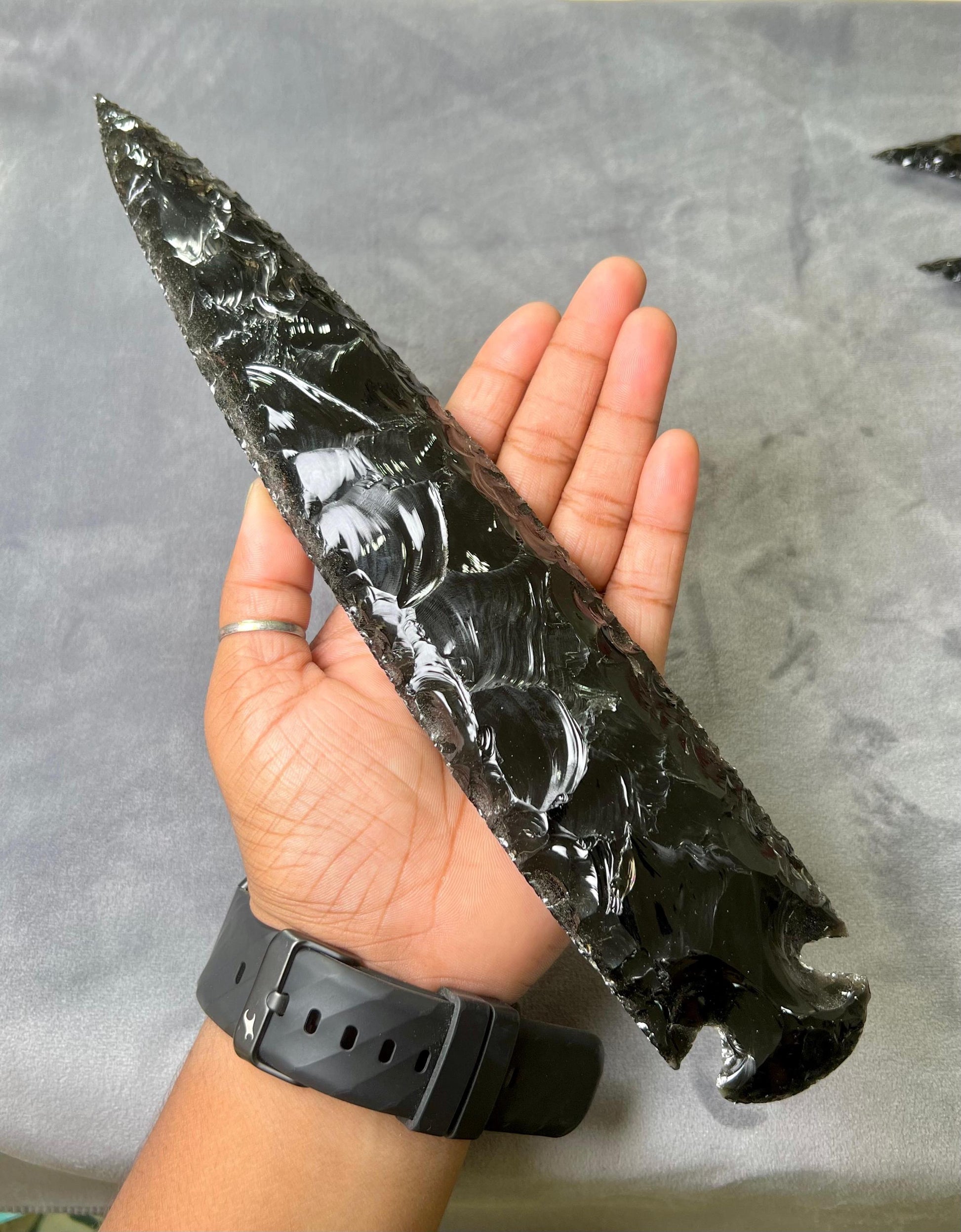 Black Obsidian Stone Crystal Arrowhead Craft Supplies Jewelry Making Natural Arrow Head Crystal 1" to 10"