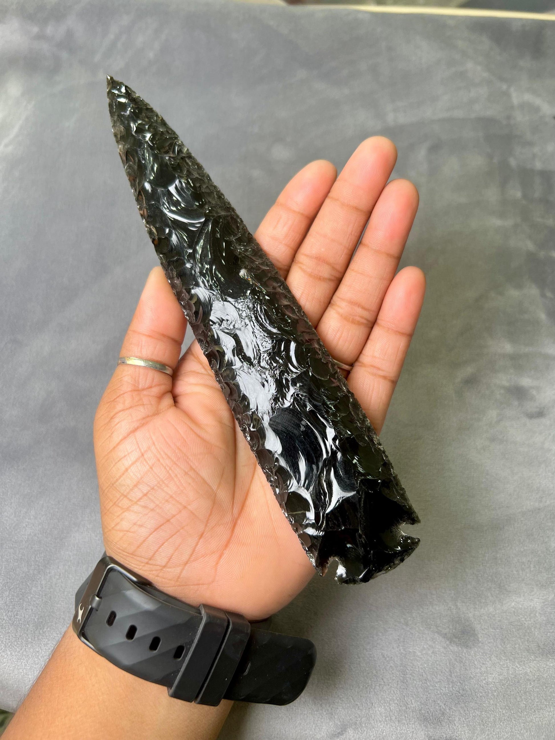 Black Obsidian Stone Crystal Arrowhead Craft Supplies Jewelry Making Natural Arrow Head Crystal 1" to 10"