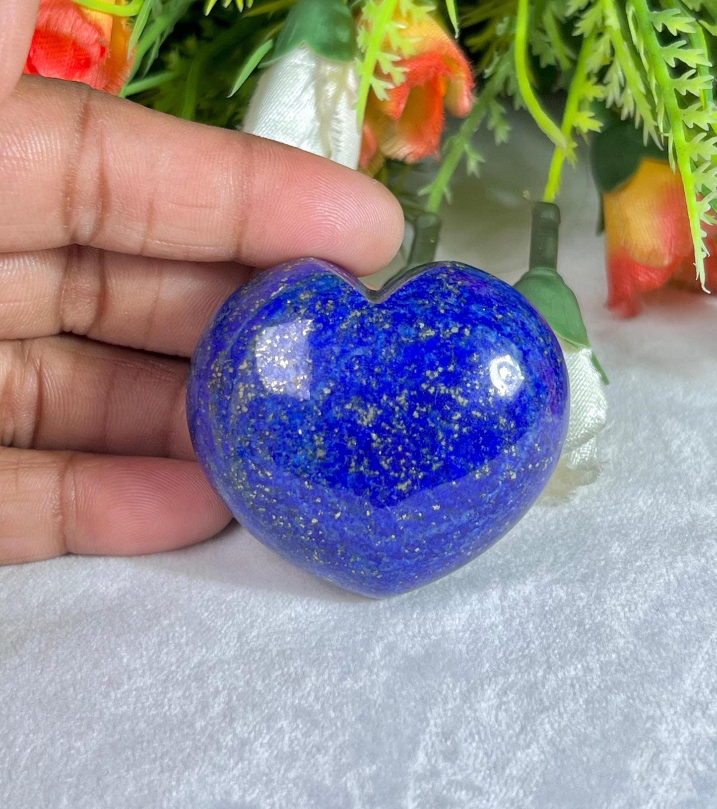 Lapis Lazuli Stone Puffy Heart Stone Crystal Reiki Energy