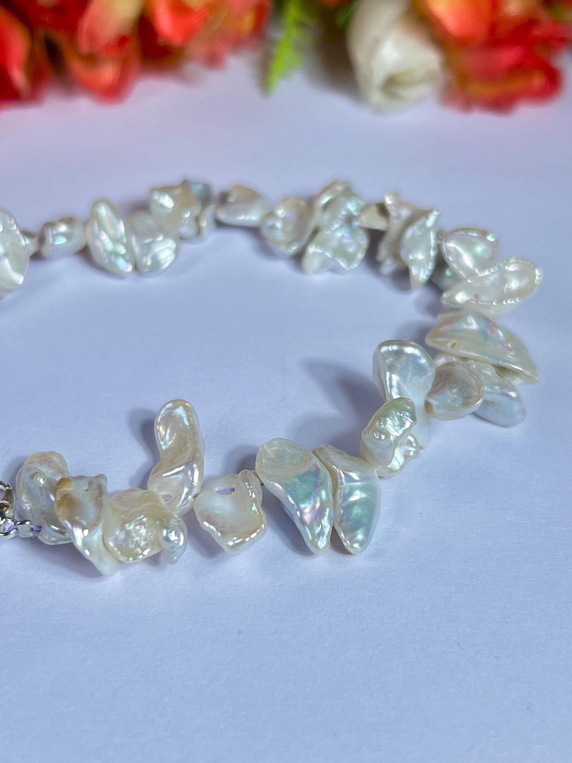 12 MM Pearl Stone Bracelet l Adjustable Bracelet l Unisex Bracelet