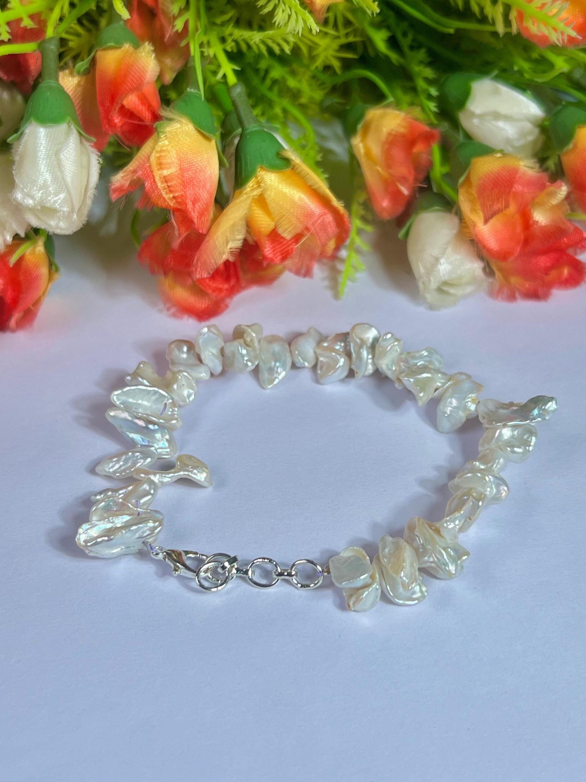 12 MM Pearl Stone Bracelet l Adjustable Bracelet l Unisex Bracelet