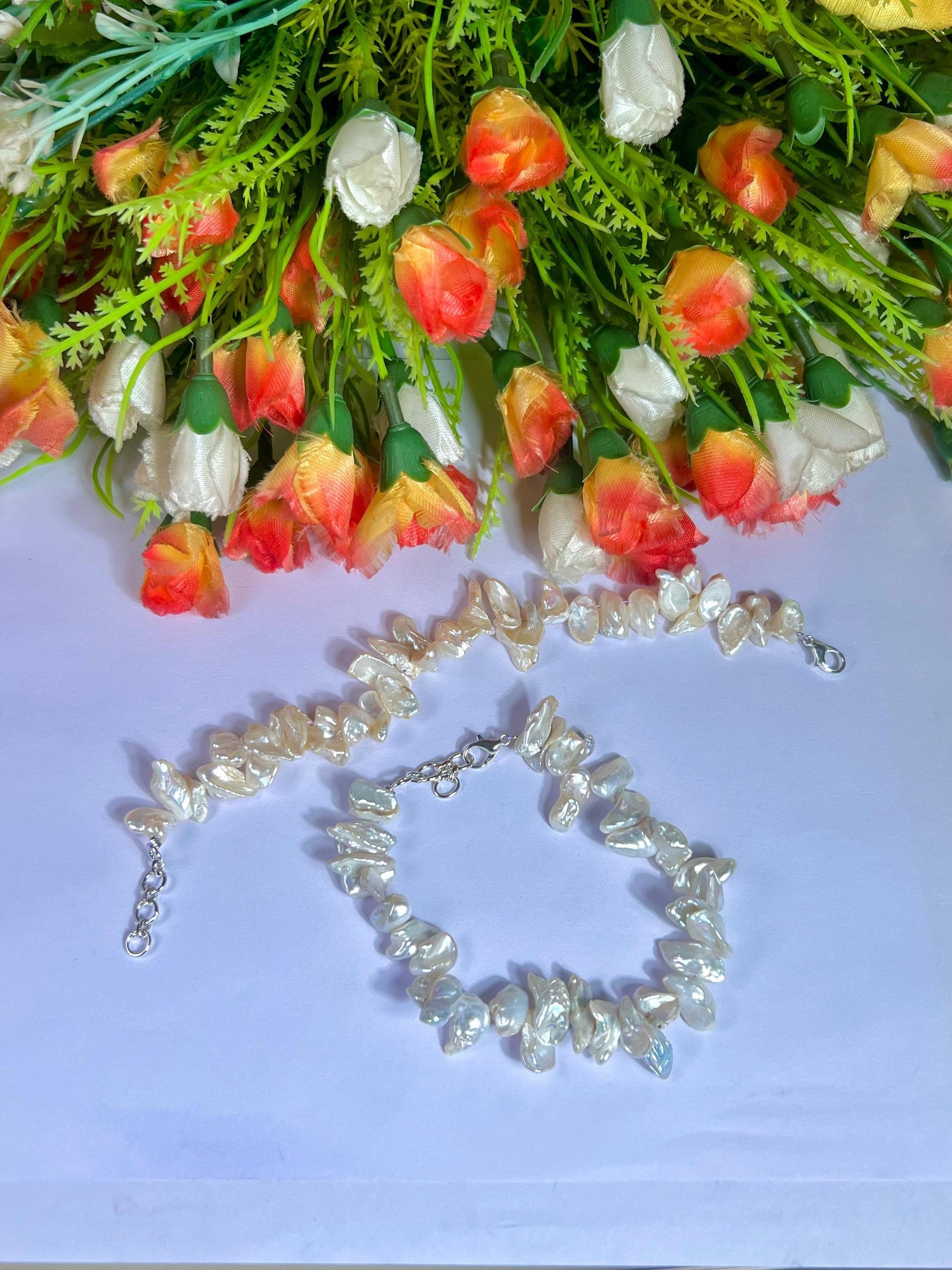 12 MM Pearl Stone Bracelet l Adjustable Bracelet l Unisex Bracelet