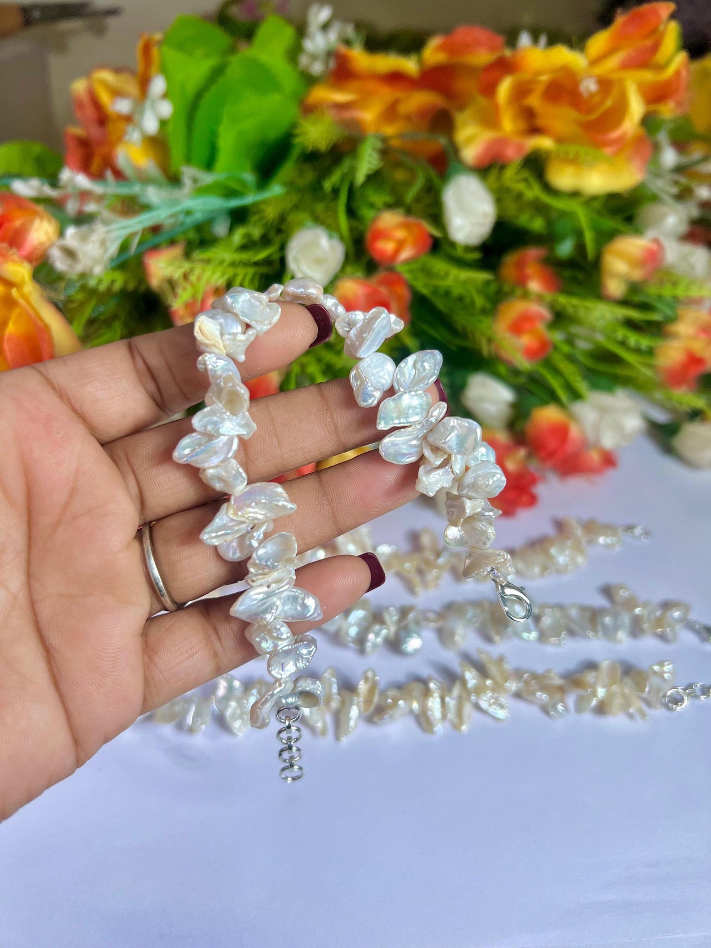12 MM Pearl Stone Bracelet l Adjustable Bracelet l Unisex Bracelet
