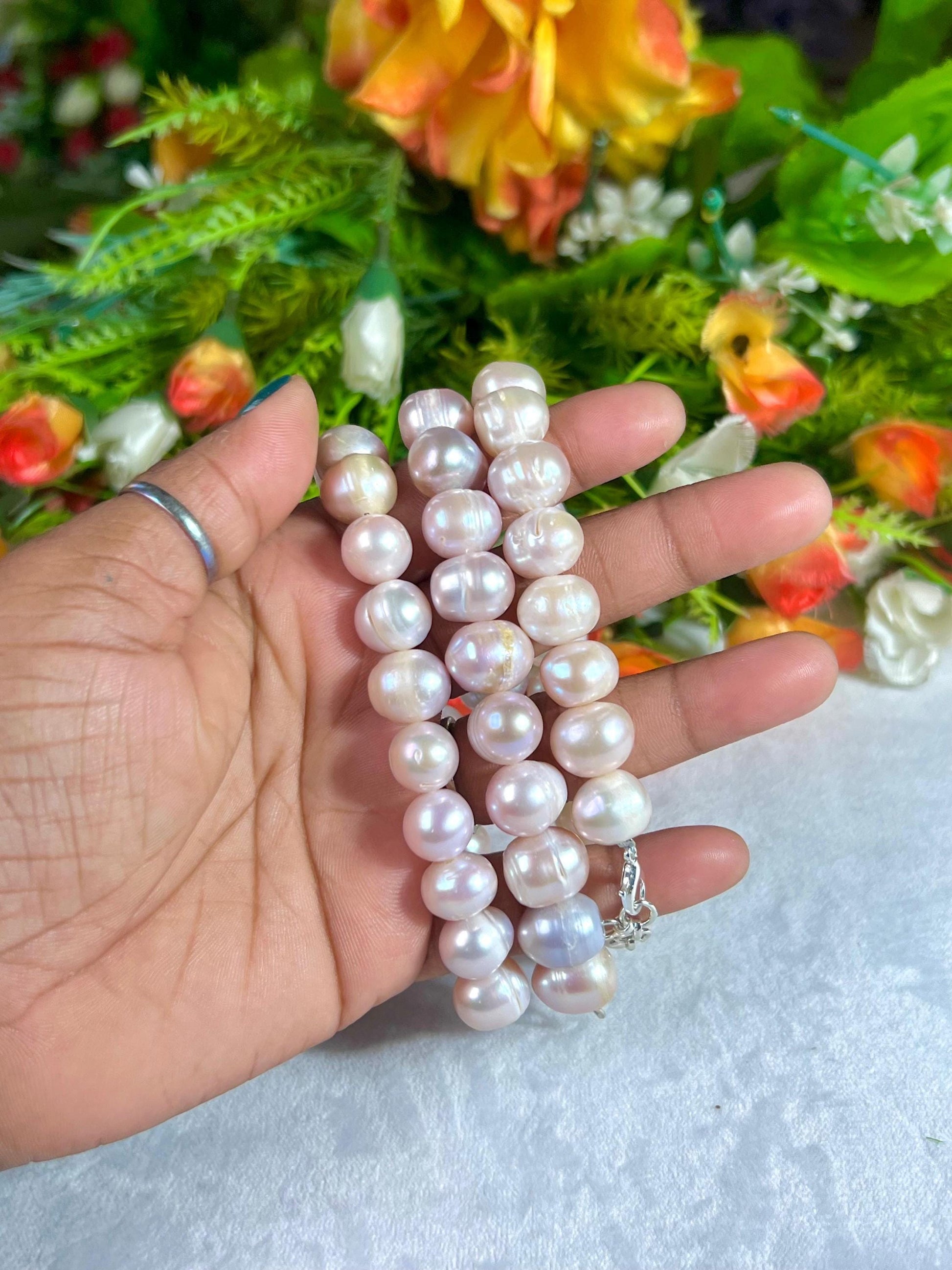 10 MM Pearl Stone Bracelet l Adjustable Bracelet l Unisex Bracelet