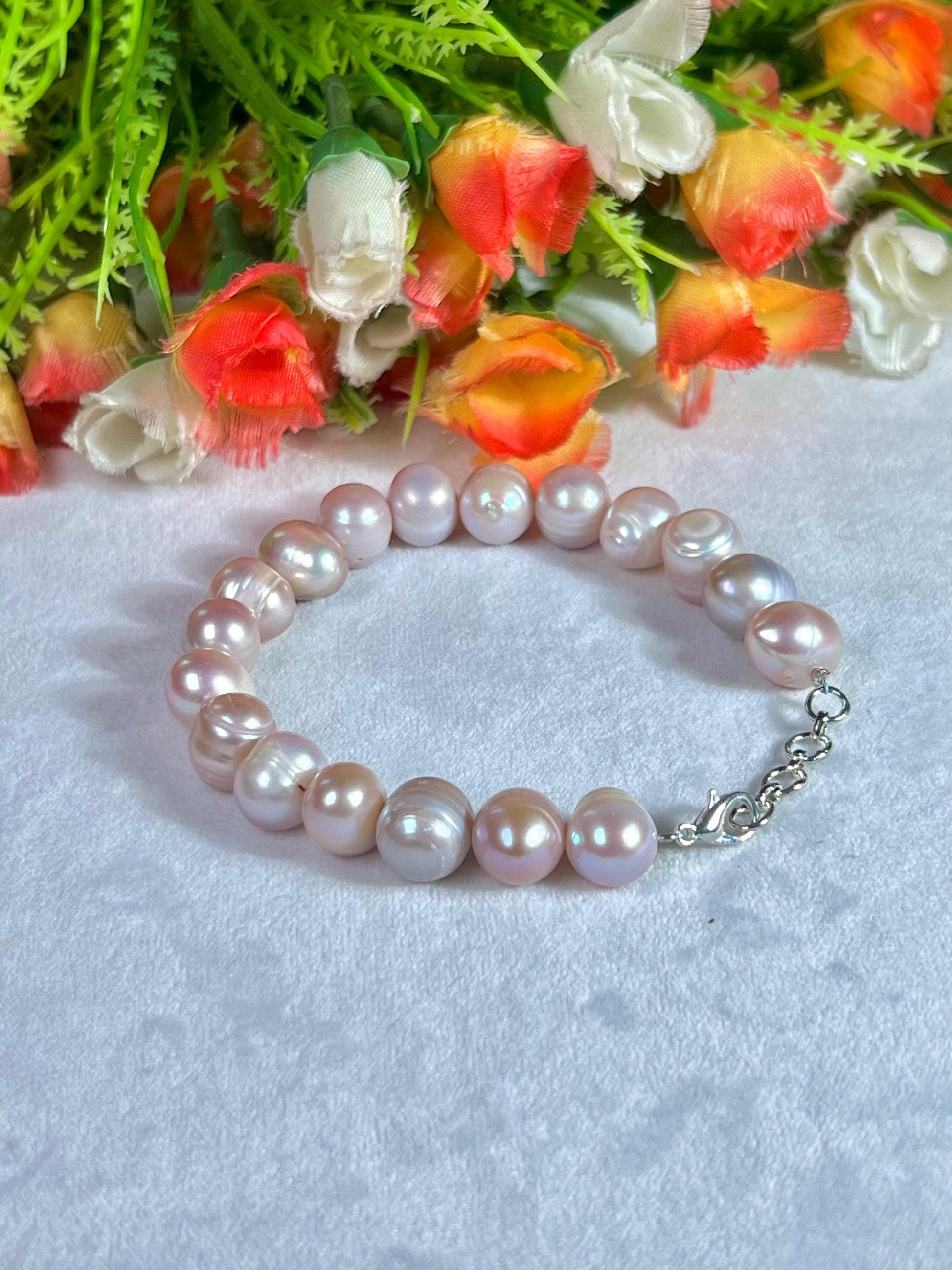 10 MM Pearl Stone Bracelet l Adjustable Bracelet l Unisex Bracelet