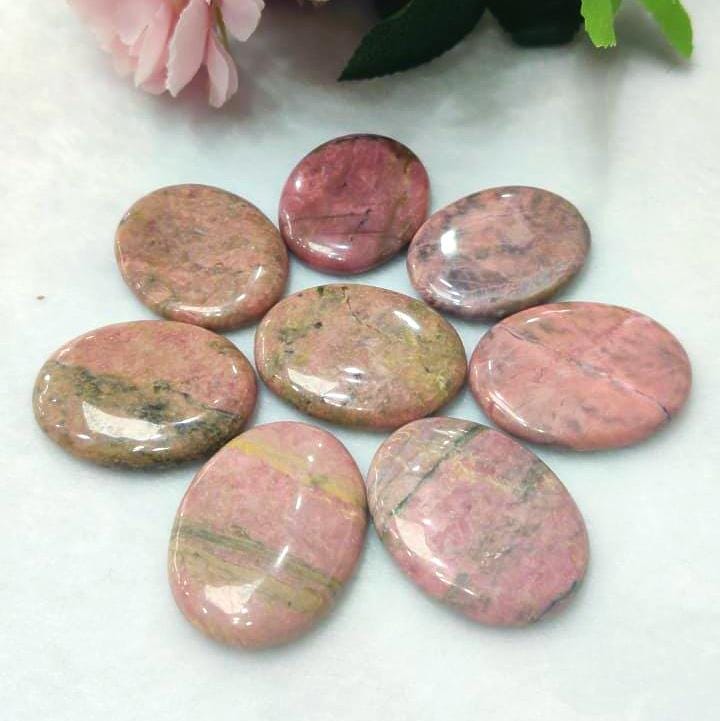 Rhodonite Worry Stone – Crystal Worry Stone – Pocket Stone – Healing Crystal - 4.5x3.5cm