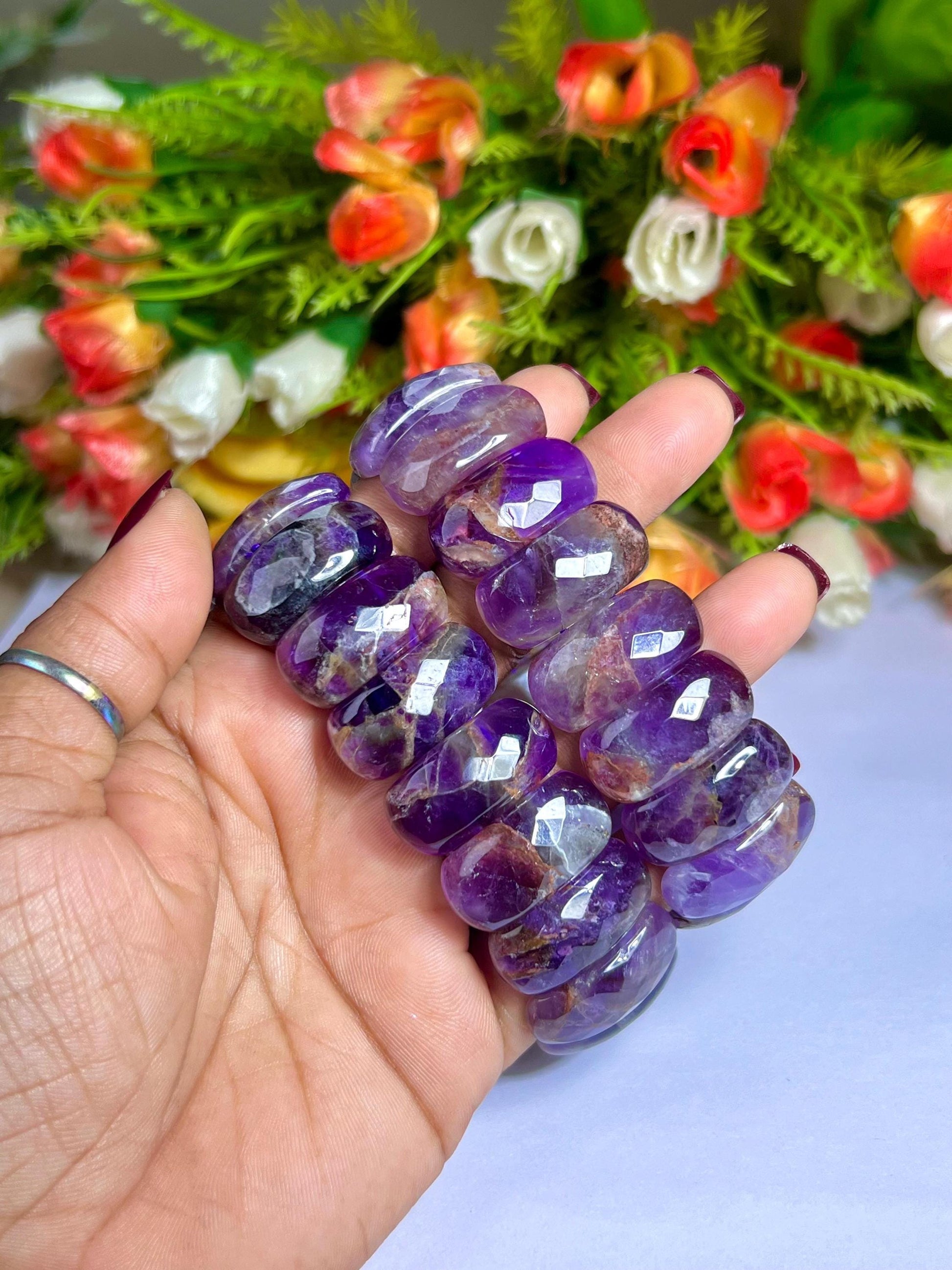 Premium Quality 25 MM Auralite 23 Stone Bracelet l Stretchable Bracelet