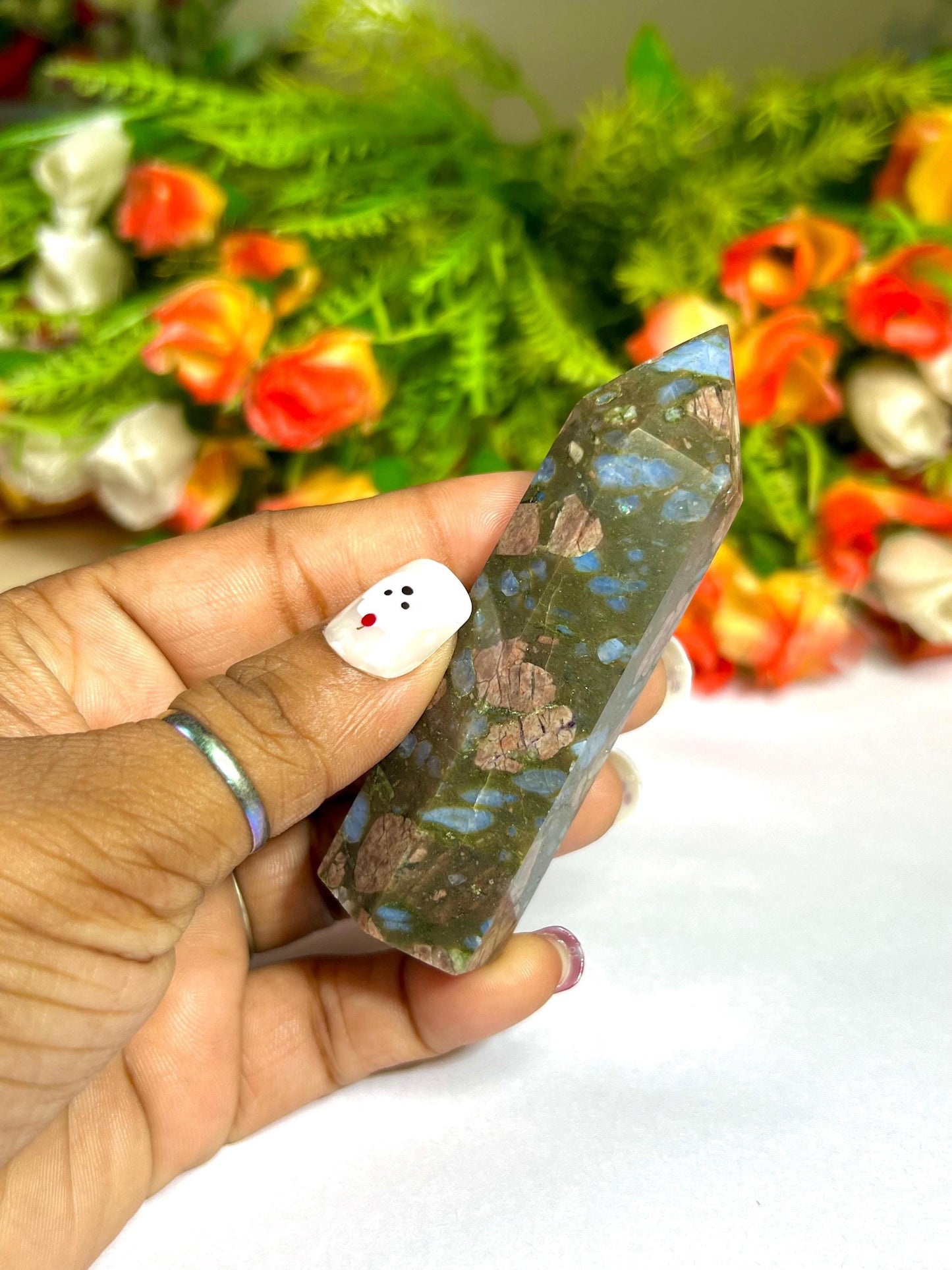 Liberite Que Sera Stone Crystal Tower Pencil Point Generator-Gemstone Pencil  Tower Wand Stone Obelisk -Home Car Decor Decoration 2" To 3.5"