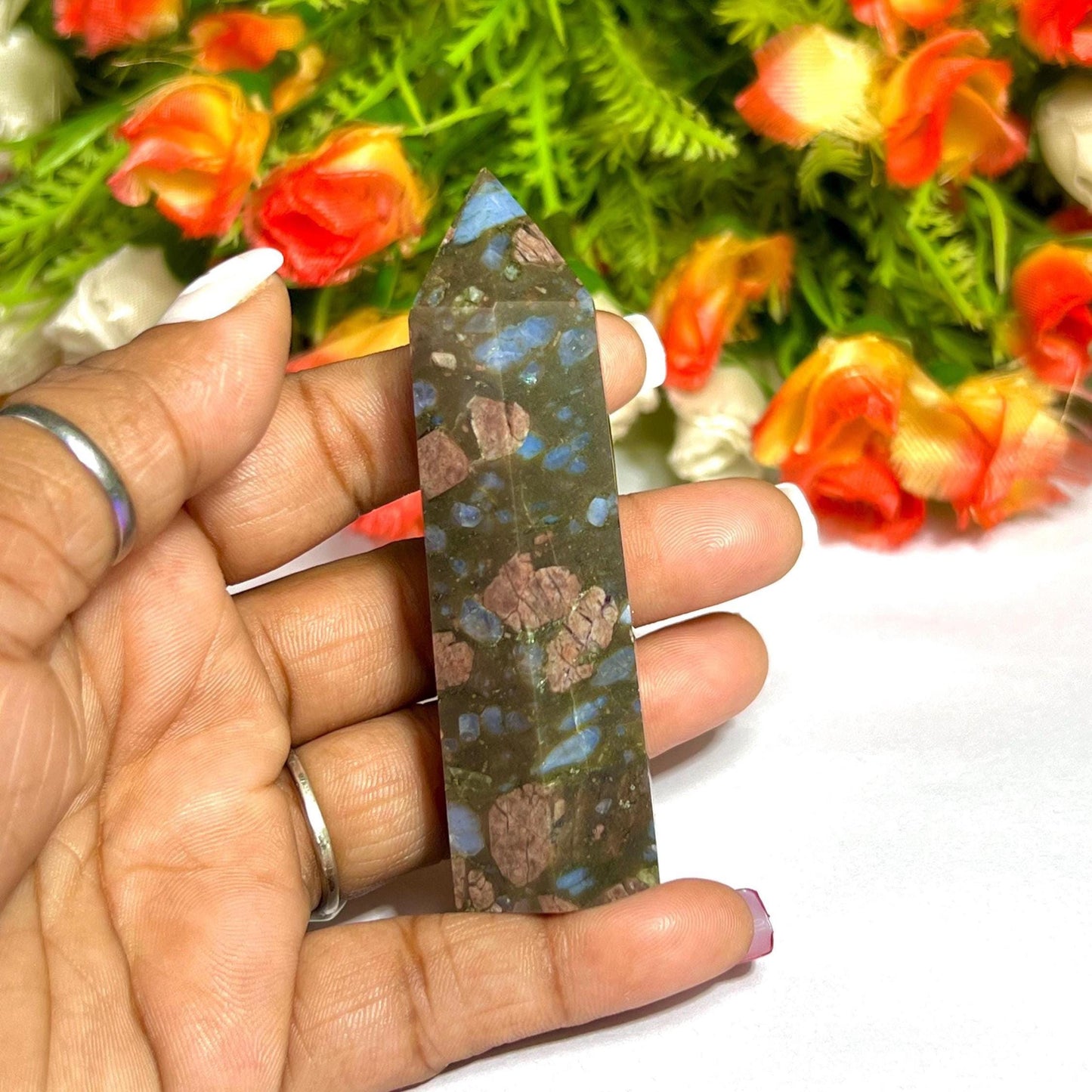 Liberite Que Sera Stone Crystal Tower Pencil Point Generator-Gemstone Pencil  Tower Wand Stone Obelisk -Home Car Decor Decoration 2" To 3.5"