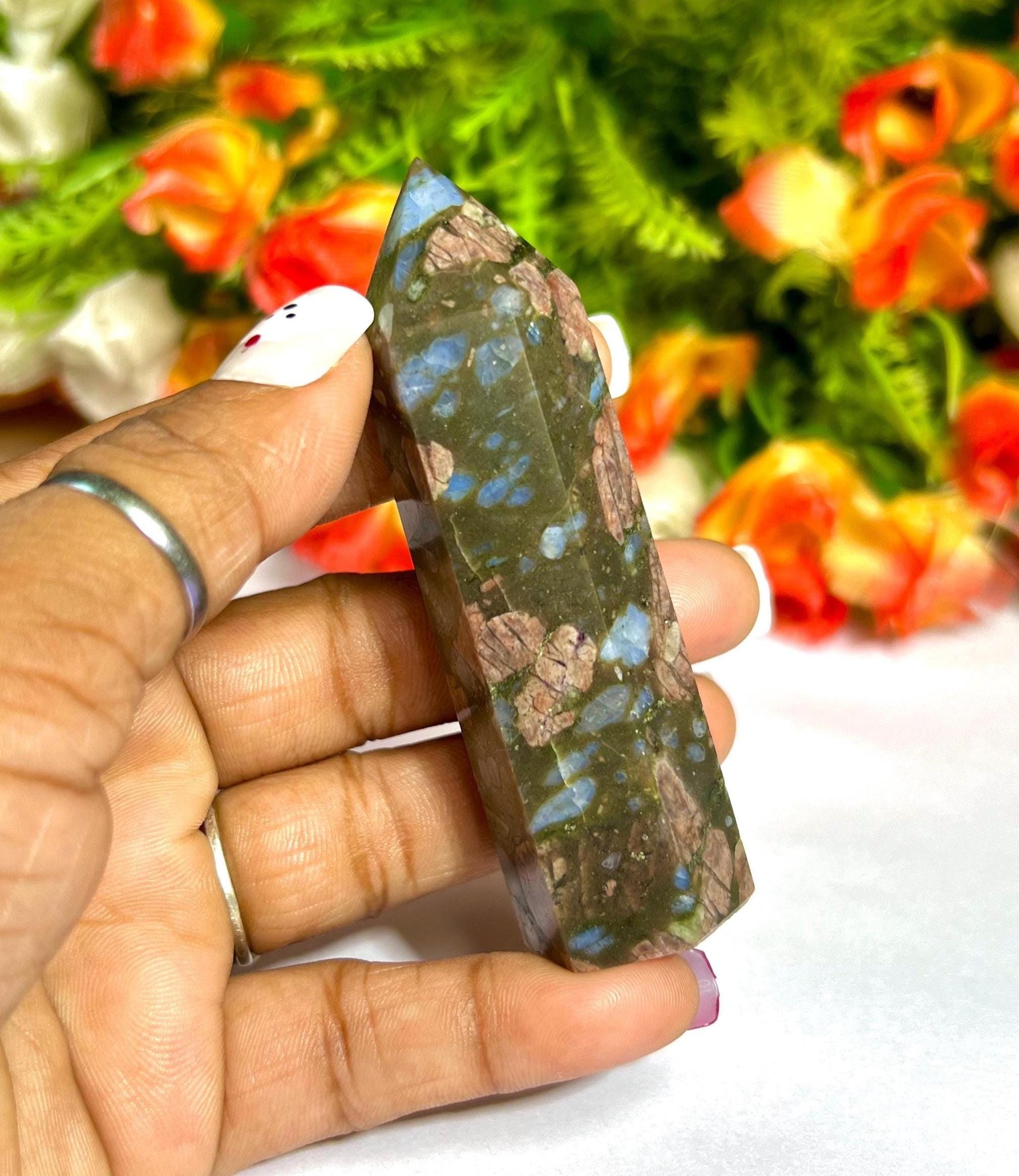 Liberite Que Sera Stone Crystal Tower Pencil Point Generator-Gemstone Pencil  Tower Wand Stone Obelisk -Home Car Decor Decoration 2" To 3.5"