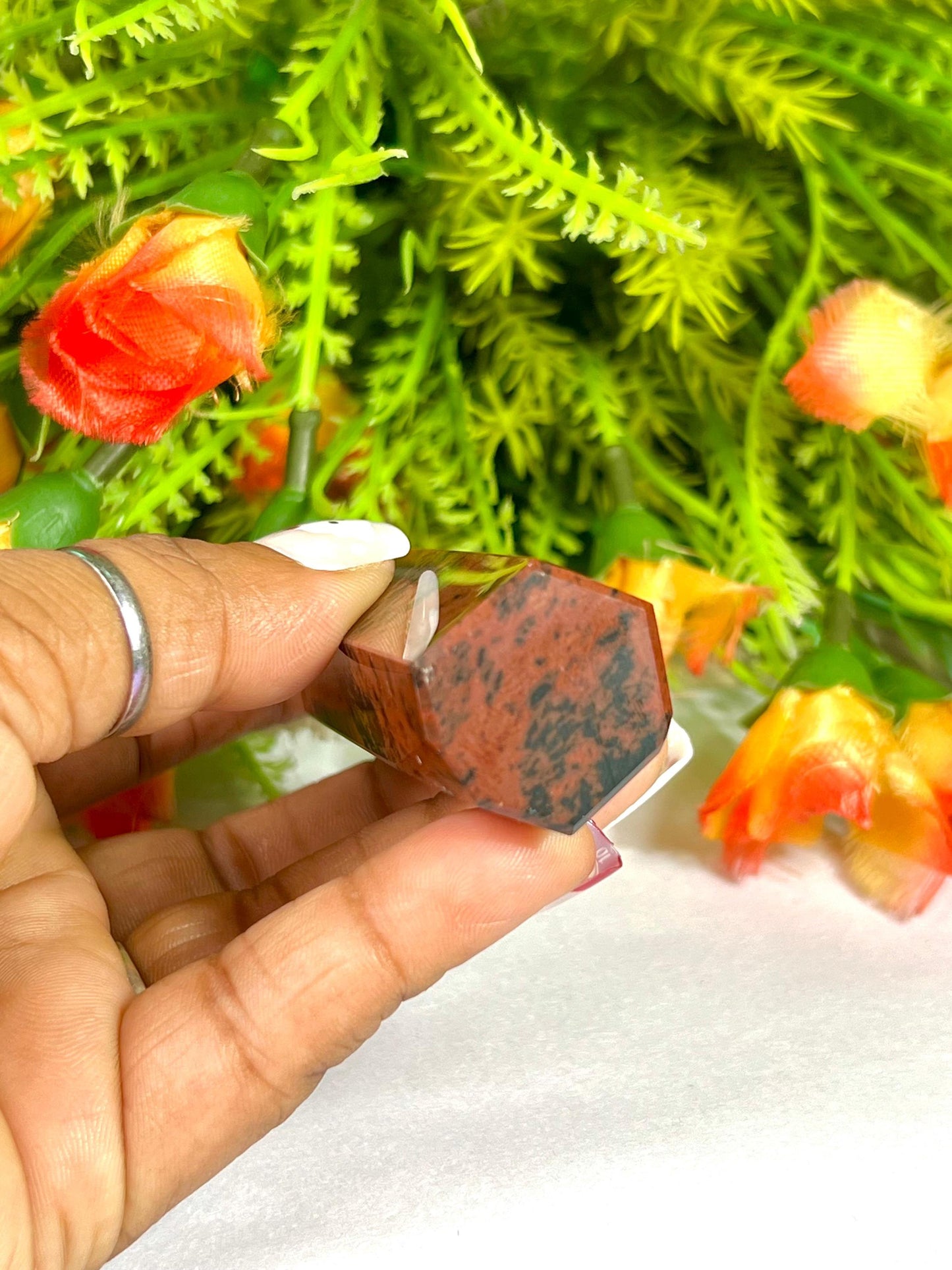 Mahogany Obsidian Stone Crystal Tower Pencil Point Generator-Gemstone Pencil Tower Wand Stone Obelisk -Home Car Decor Decoration 2" To 3"