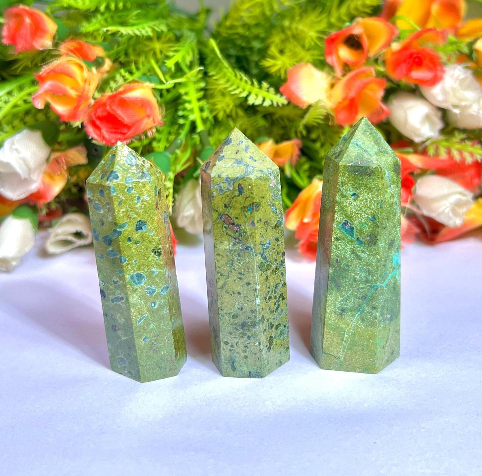 Atlantisite Stone Crystal Tower Pencil Point Generator-Gemstone Pencil Crystal Tower Wand Stone Obelisk -Home Car Decor Decoration 2" To 3"