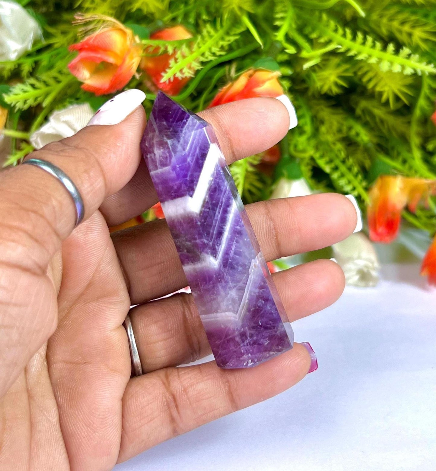 Amazez Stone Tower Pencil Point Generator-Gemstone Pencil Crystal Tower Wand Stone Obelisk -Home Car Decor Decoration 3" To 4"