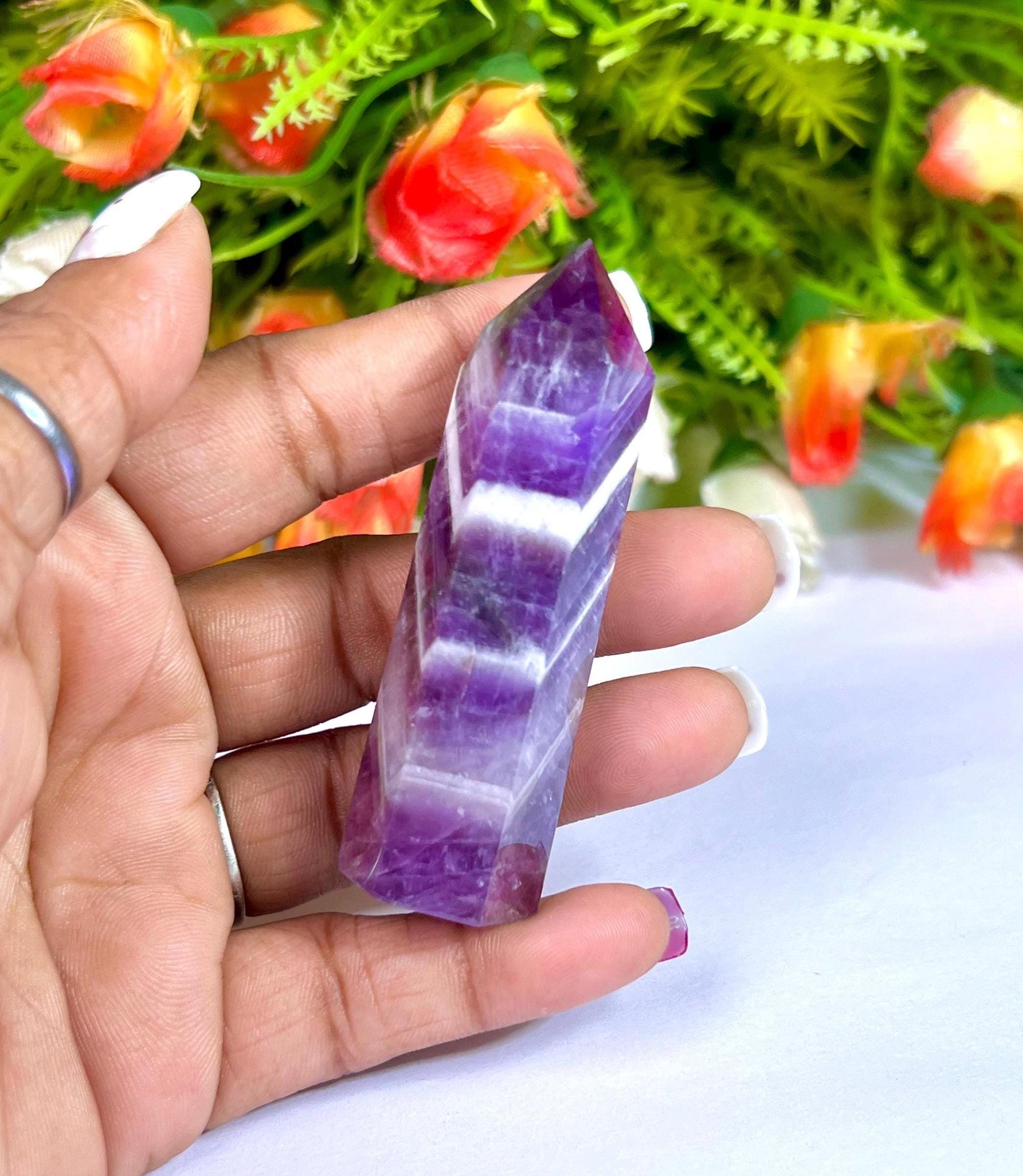 Amazez Stone Tower Pencil Point Generator-Gemstone Pencil Crystal Tower Wand Stone Obelisk -Home Car Decor Decoration 3" To 4"