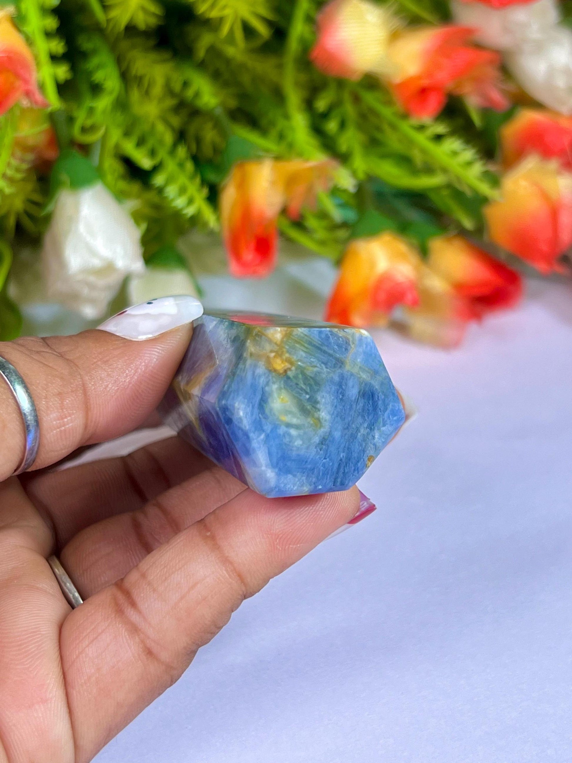 Blue Kyanite Stone Tower Pencil Point Generator-Gemstone Pencil Crystal Tower Wand Stone Obelisk -Home Car Decor Decoration 2" To 3"