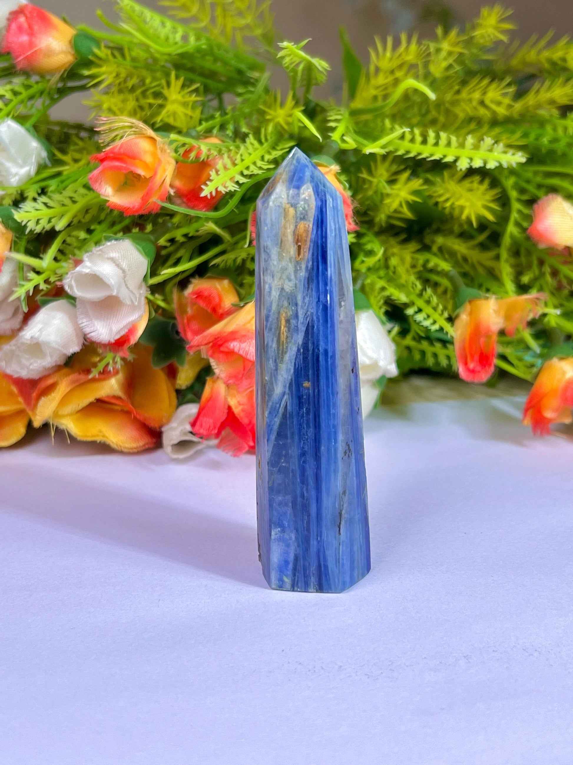 Blue Kyanite Stone Tower Pencil Point Generator-Gemstone Pencil Crystal Tower Wand Stone Obelisk -Home Car Decor Decoration 2" To 3"
