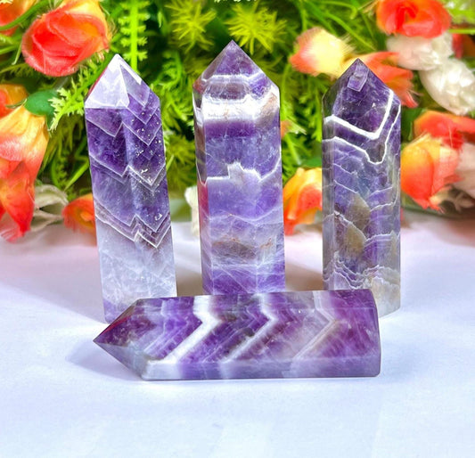 Amazez Stone Tower Pencil Point Generator-Gemstone Pencil Crystal Tower Wand Stone Obelisk -Home Car Decor Decoration 3" To 4"