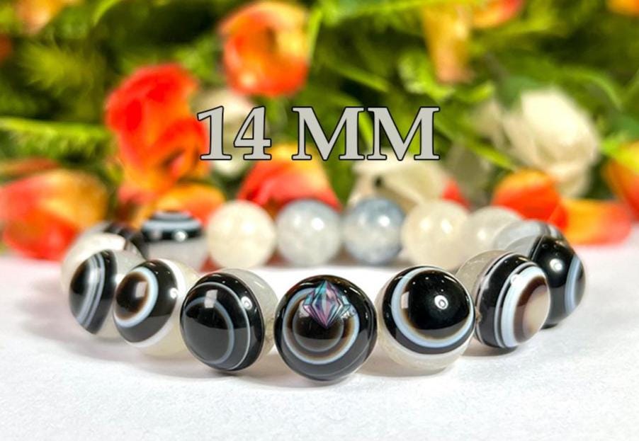 14 MM Gobi Agate Stone Eye Bracelet l Stretchable Bracelet l Unisex Bracelet