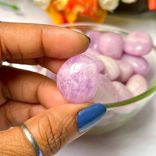 Kunzite Stone Tumbled Stone - Spiritual Stone -Healing Crystals in pack sizes of 1,3,5, and 10 Pieces Quality AAAAA +++++