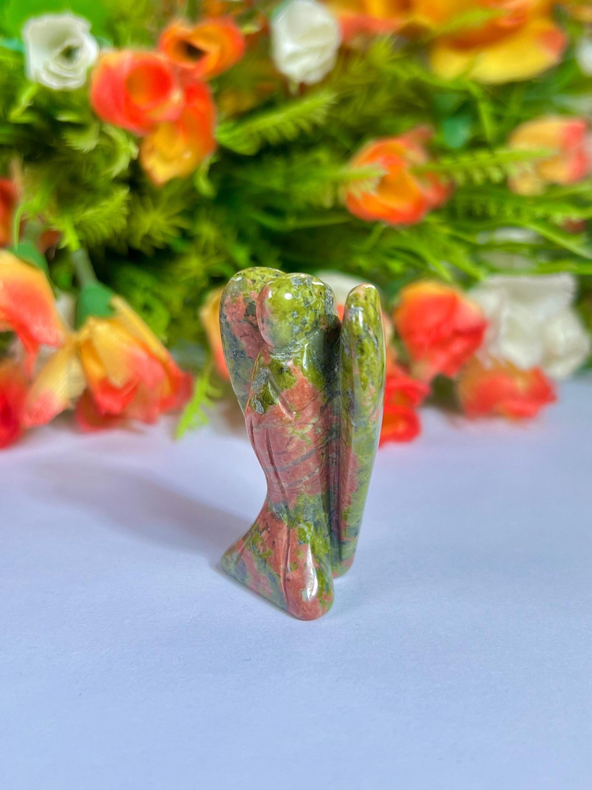 2" Angel Unakite Jasper Stone Guardian Angel blessed Angelic connection