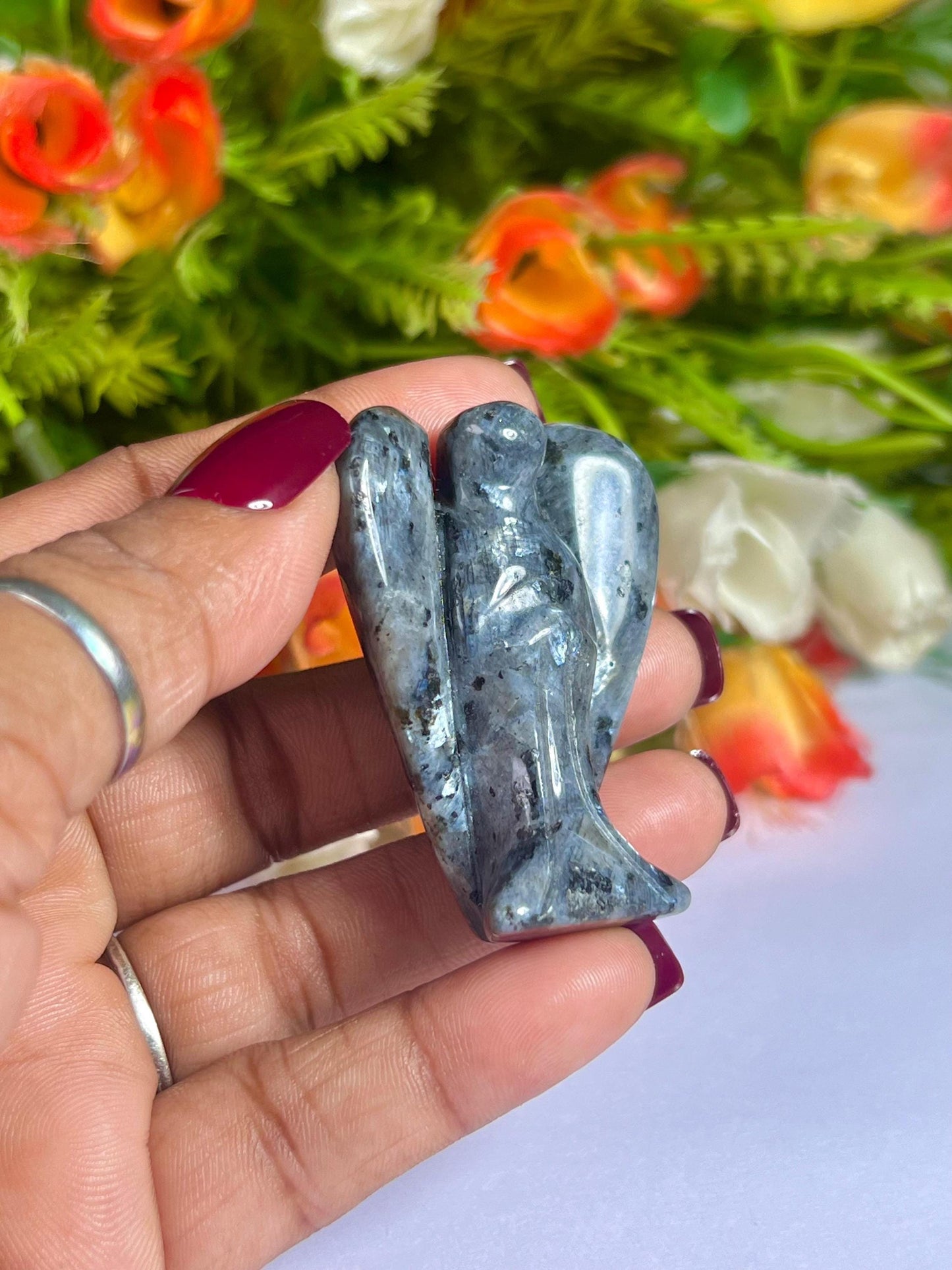 2" Angel Larvikite Stone Guardian Angel blessed Angelic connection