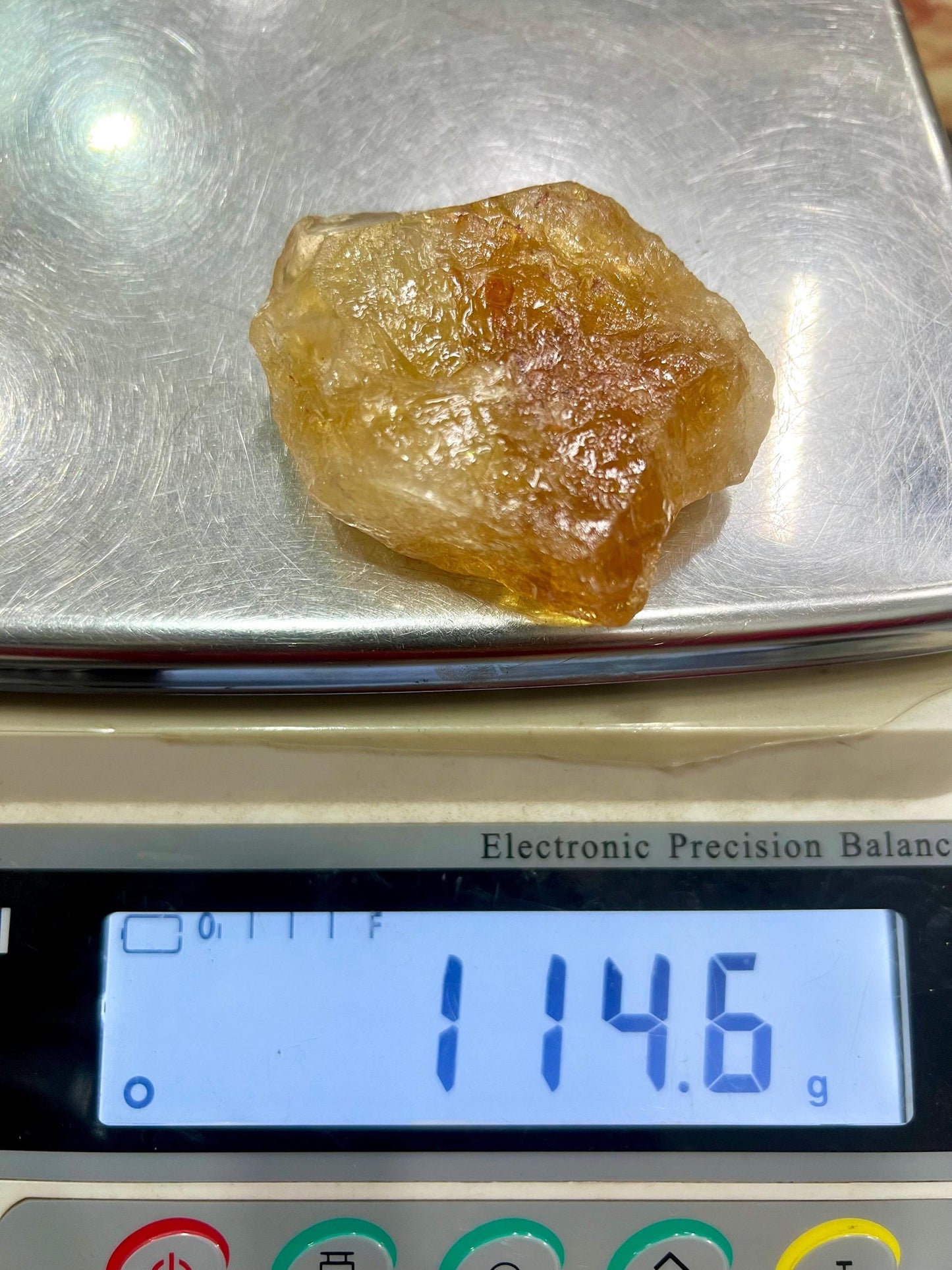Premium Citrine Stone Natural Rough Stone with Beautiful Rainbow 114 Gram