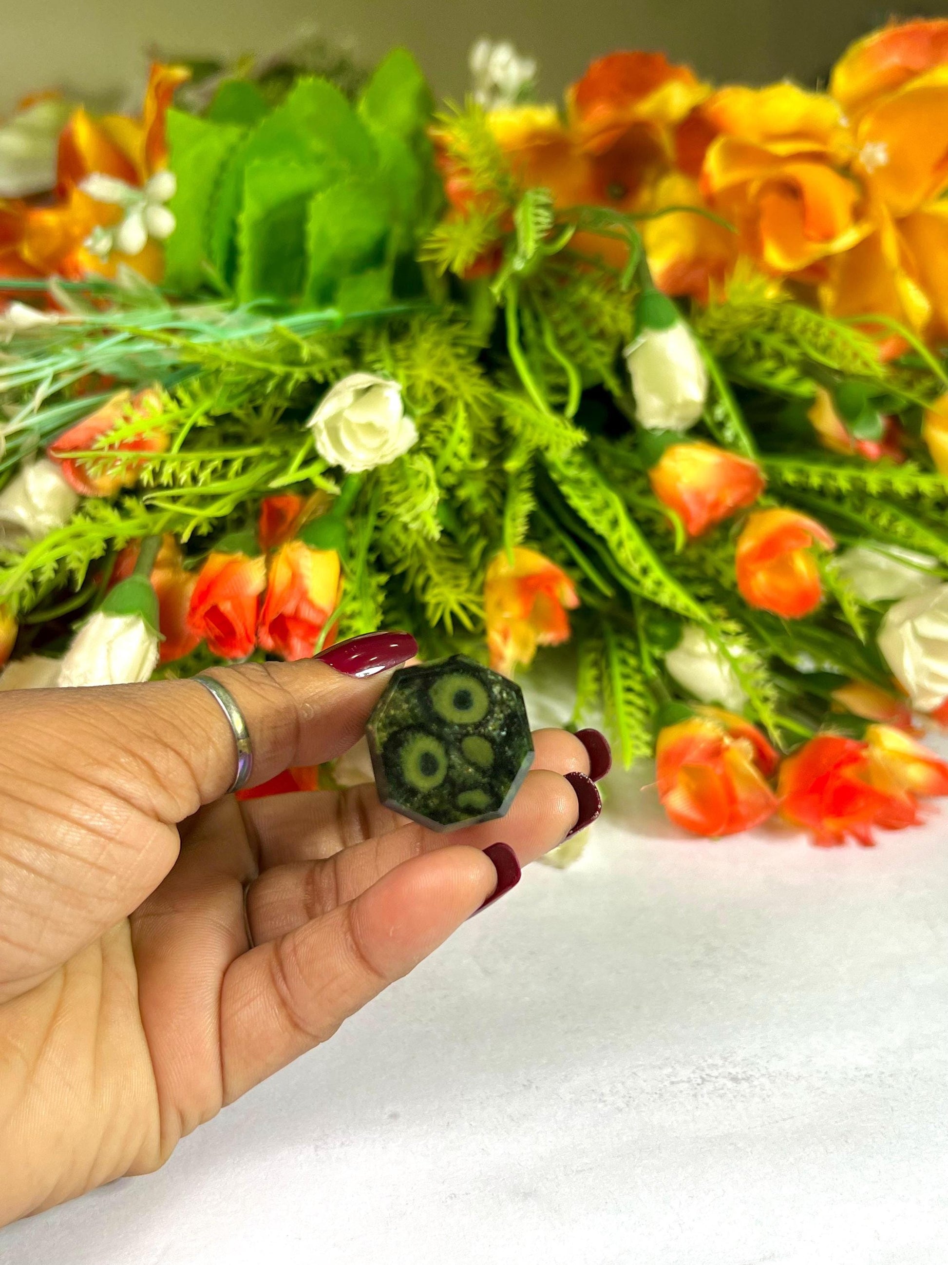 Kambaba Jasper Stone Tower Pencil Point Generator-Gemstone Pencil Crystal Tower Wand Stone Obelisk -Home Car Decor Decoration 3" To 4"