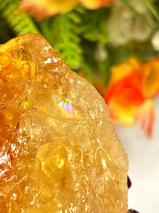 Premium Citrine Stone Natural Rough Stone with Beautiful Rainbow 114 Gram